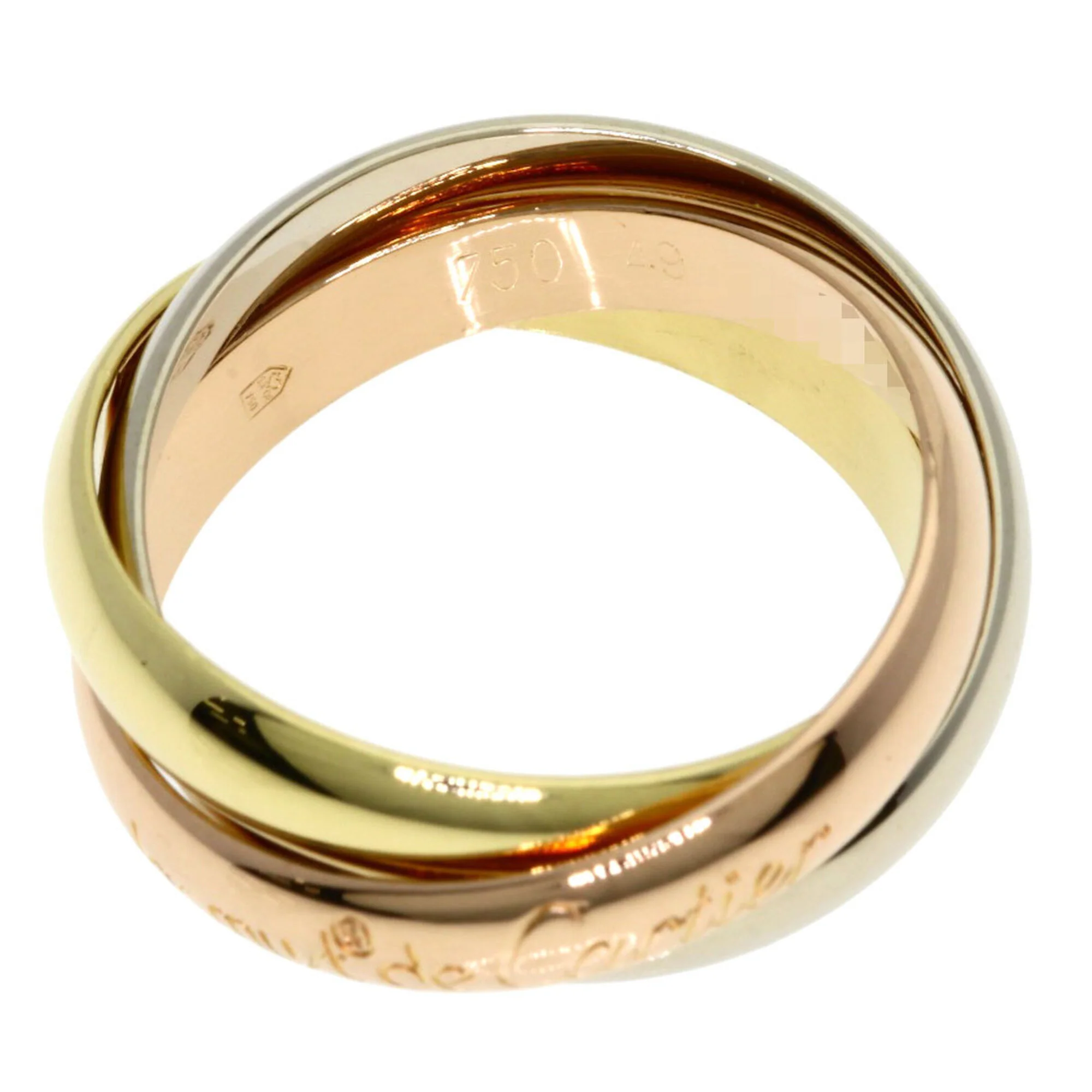 Vendome Louis Cartier Band Ring 18K Tricolor Gold - Image 3
