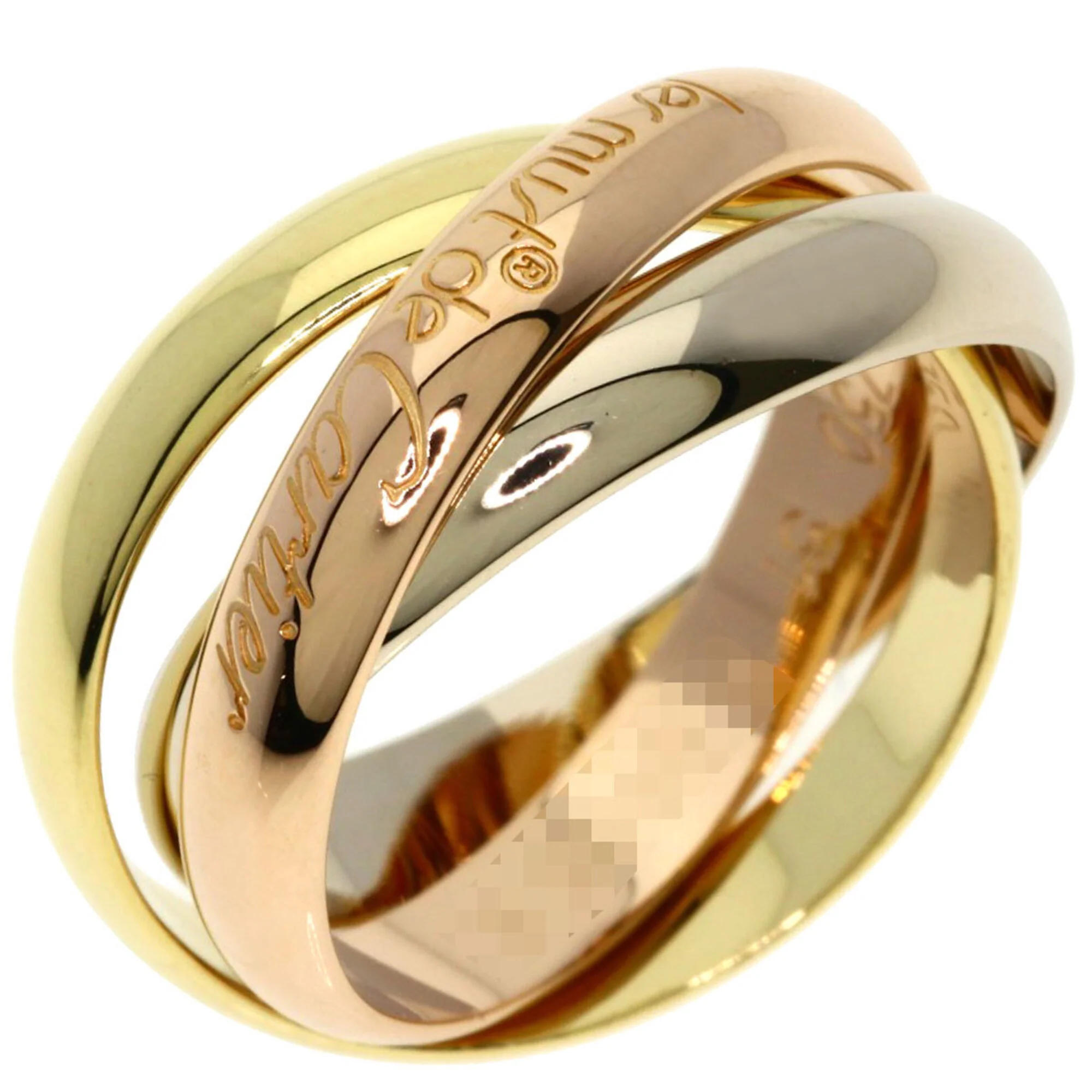 Vendome Louis Cartier Band Ring 18K Tricolor Gold - Image 2