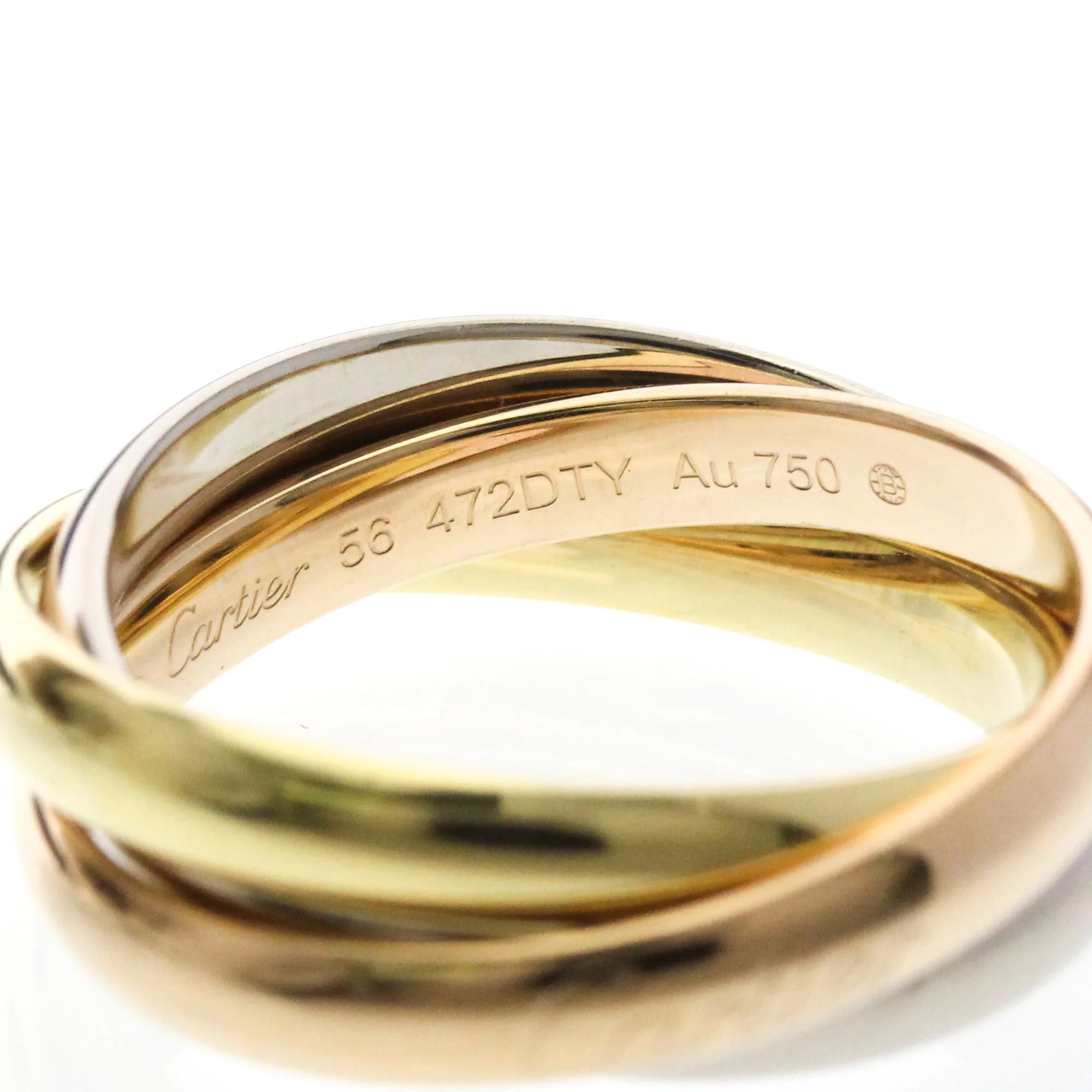 Vendome Louis Cartier Band Ring 18K Tricolor Gold - Image 8