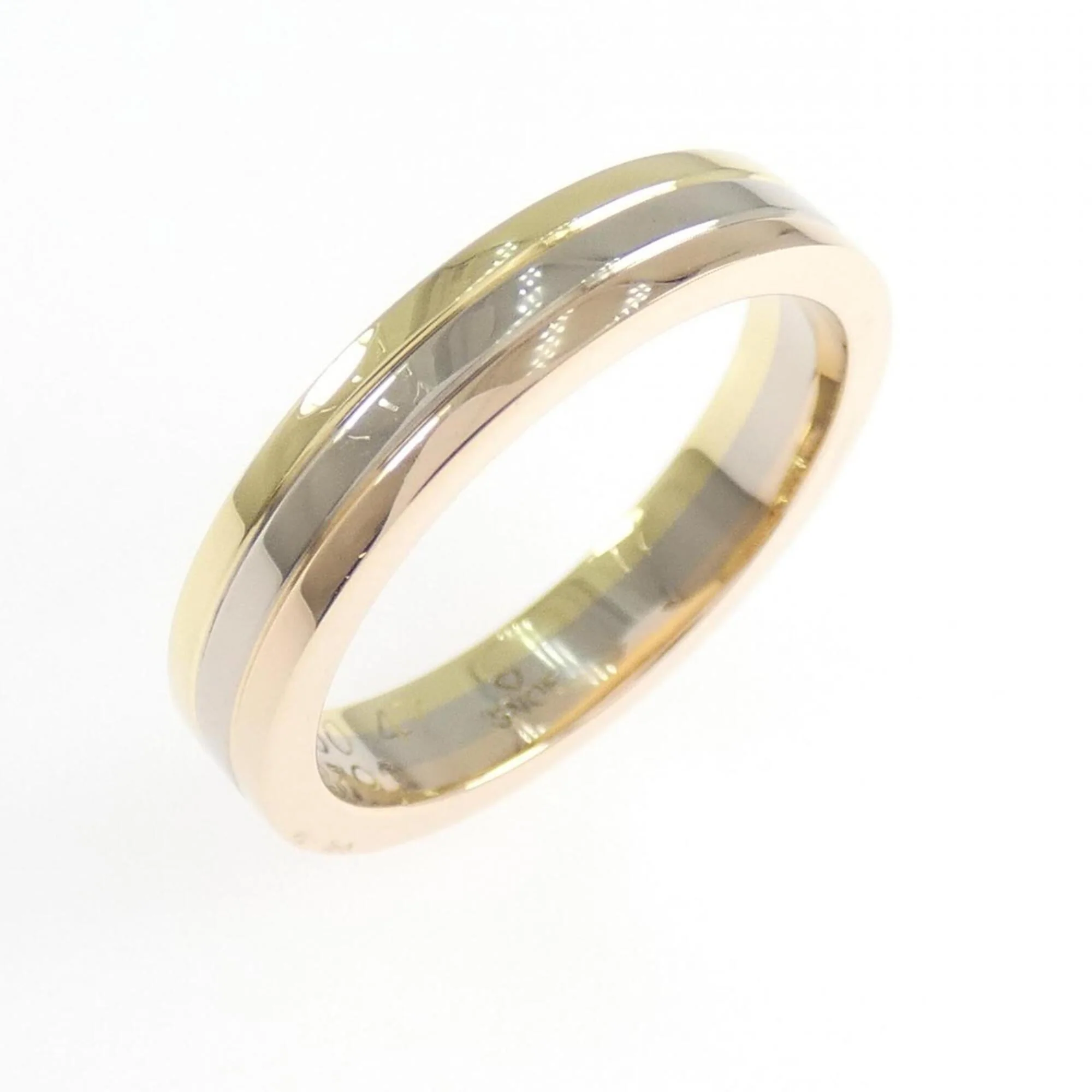 Vendome Louis Cartier Band Ring 18K Tricolor Gold