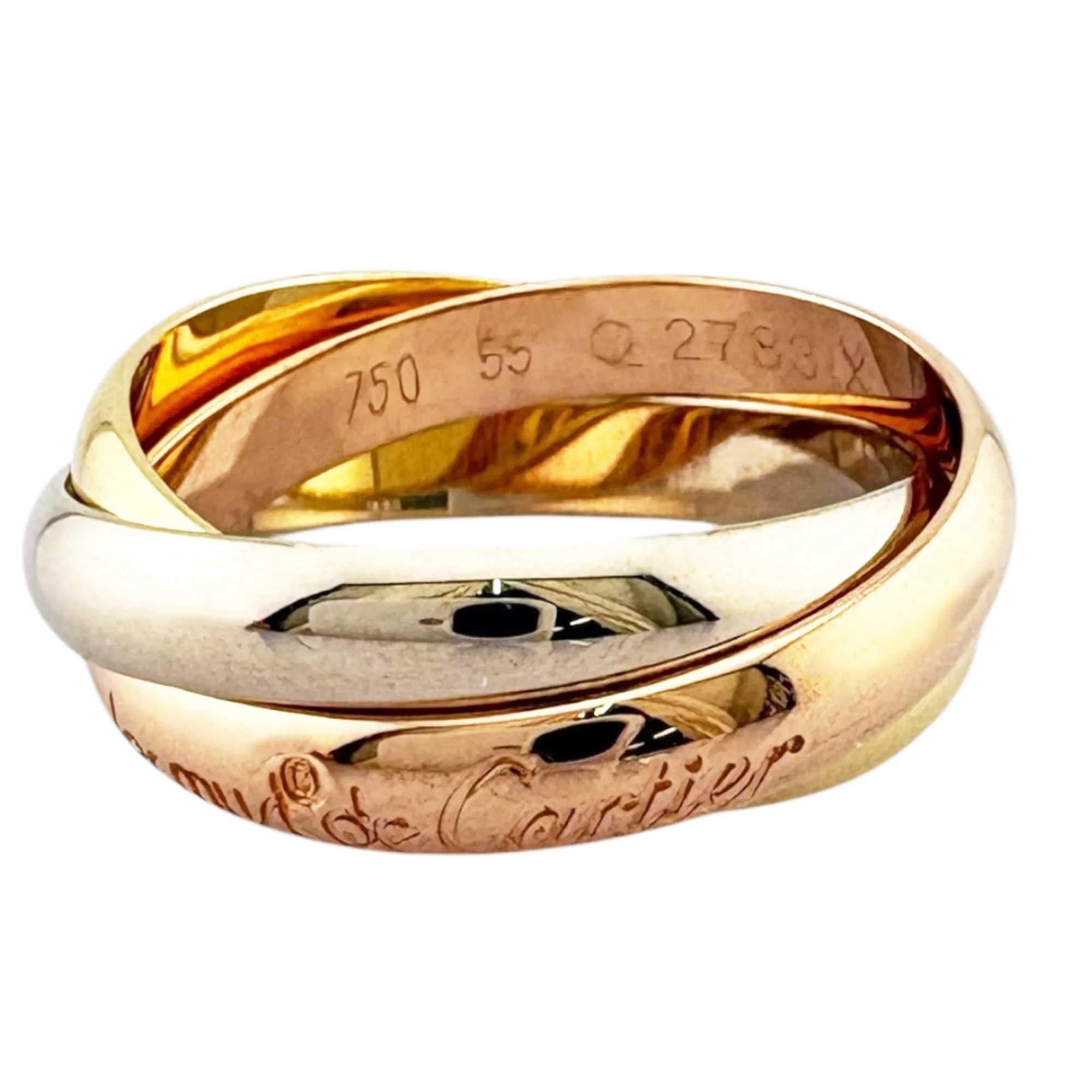 Vendome Louis Cartier Band Ring 18K Tricolor Gold - Image 3
