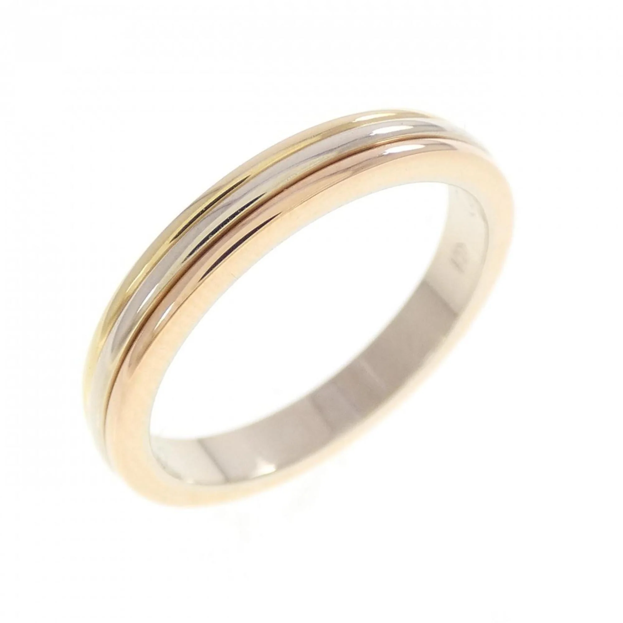 Vendome Louis Cartier Band Ring 18K Tricolor Gold