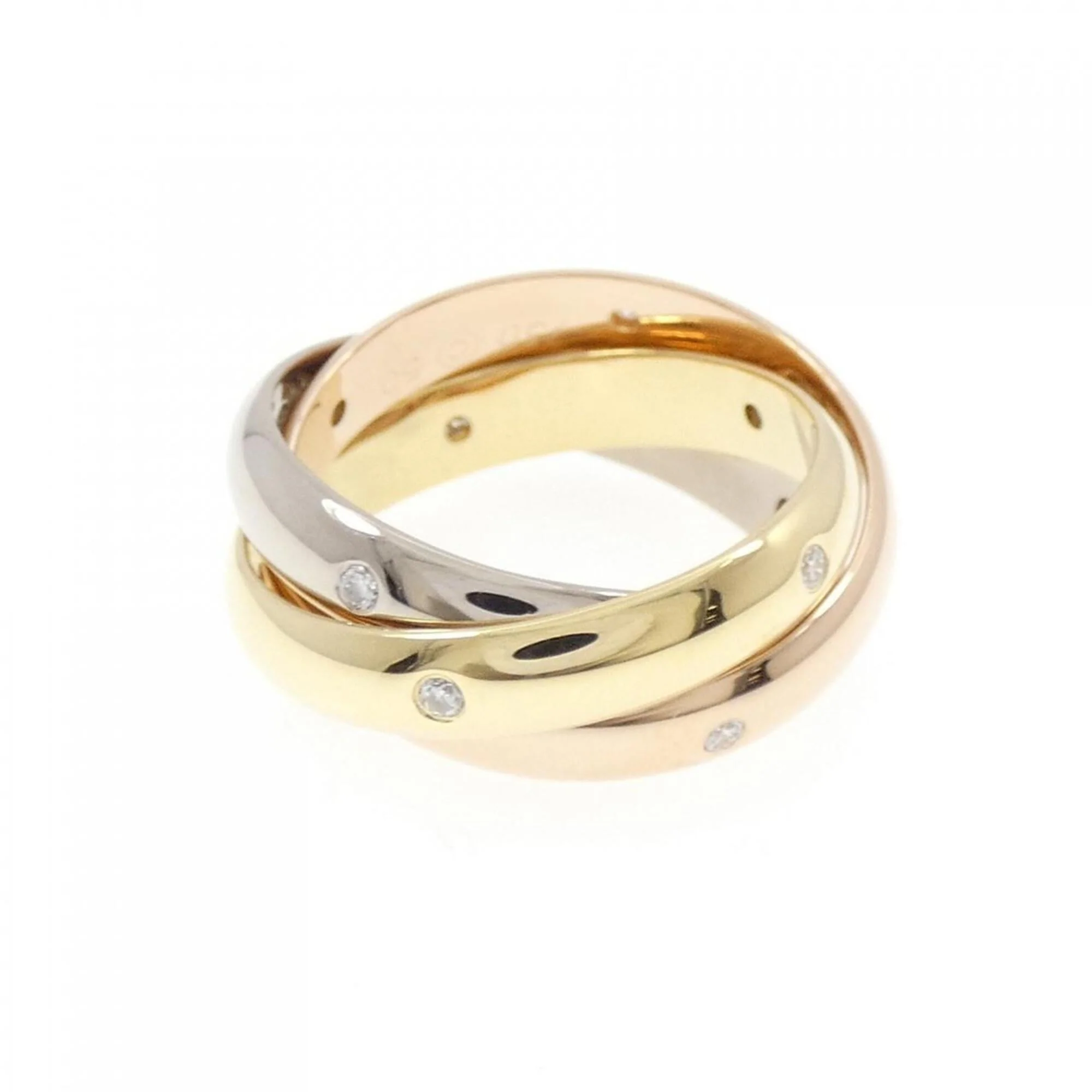Vendome Louis Cartier Band Ring 18K Tricolor Gold