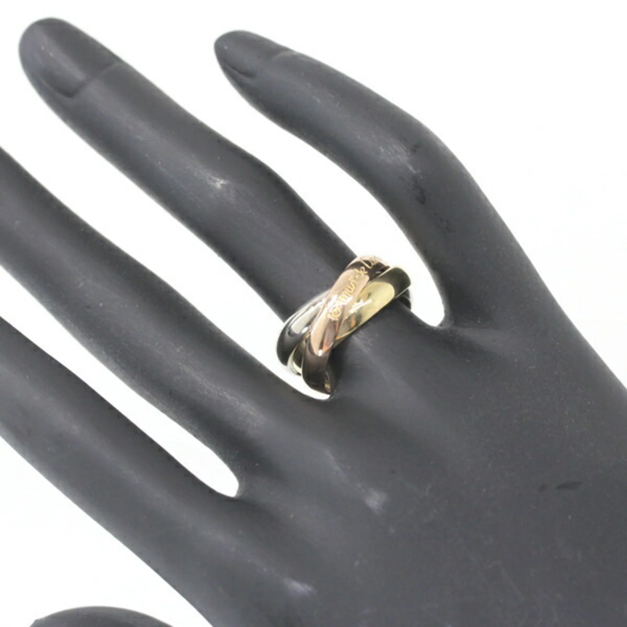 Vendome Louis Cartier Band Ring 18K Tricolor Gold - Image 9