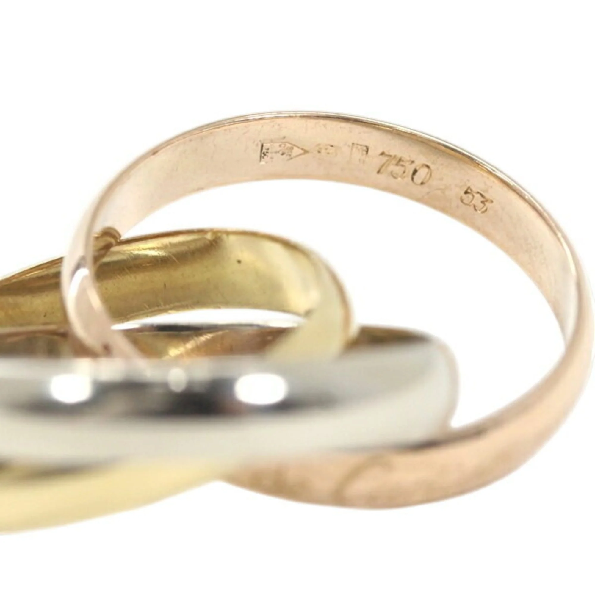 Vendome Louis Cartier Band Ring 18K Tricolor Gold - Image 7
