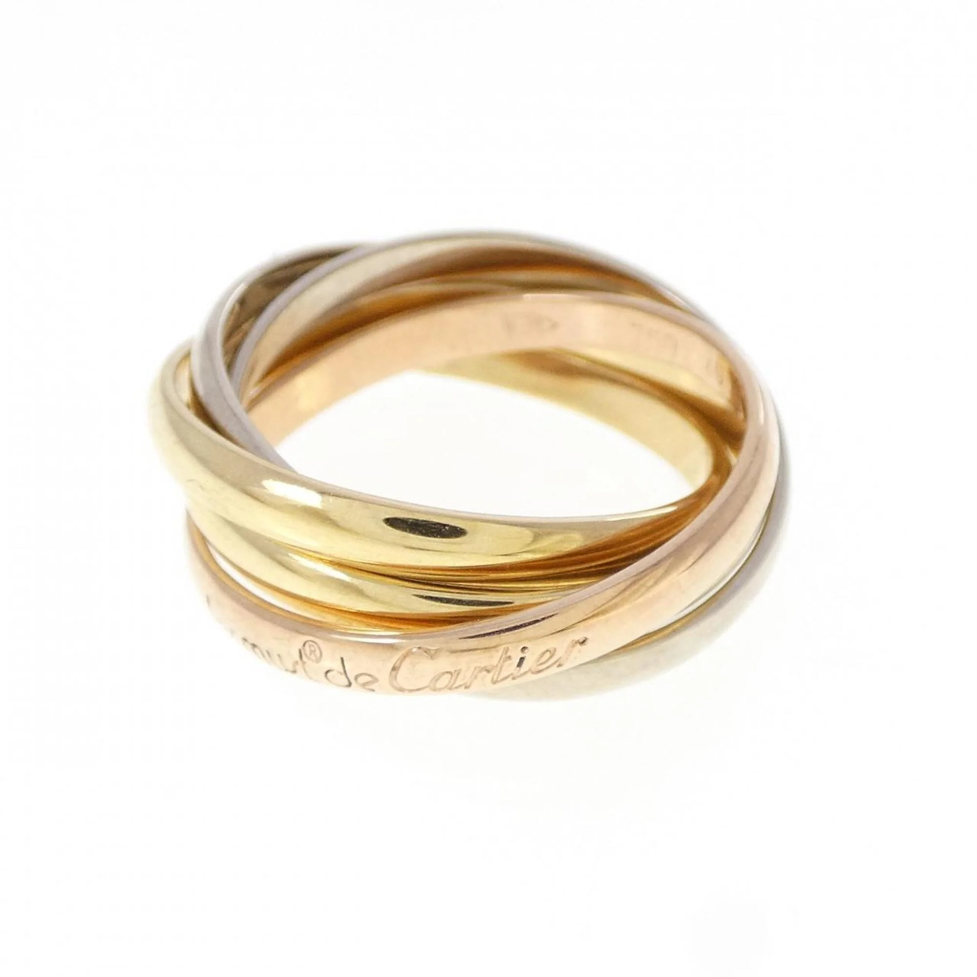 Vendome Louis Cartier Band Ring 18K Tricolor Gold