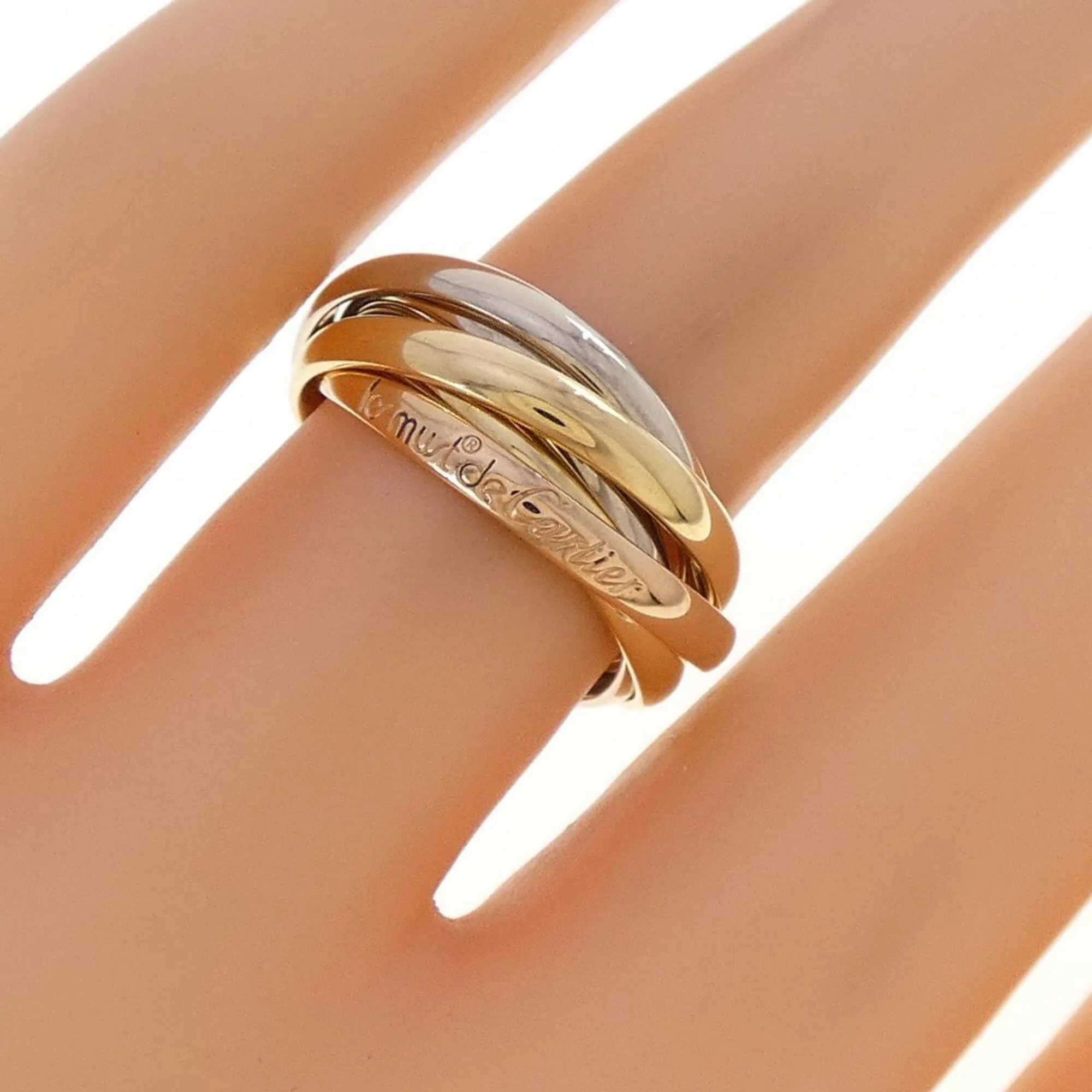 Vendome Louis Cartier Band Ring 18K Tricolor Gold - Image 4