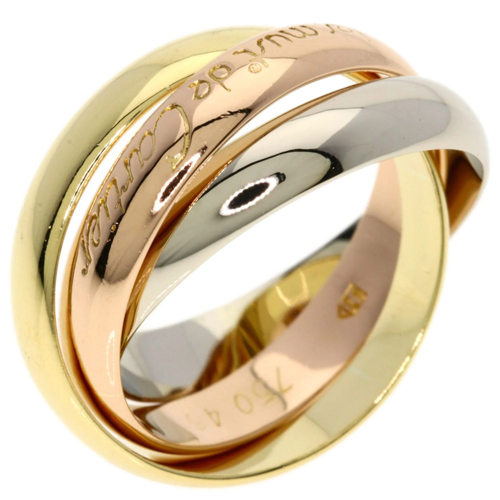 Vendome Louis Cartier Band Ring 18K Tricolor Gold - Image 2