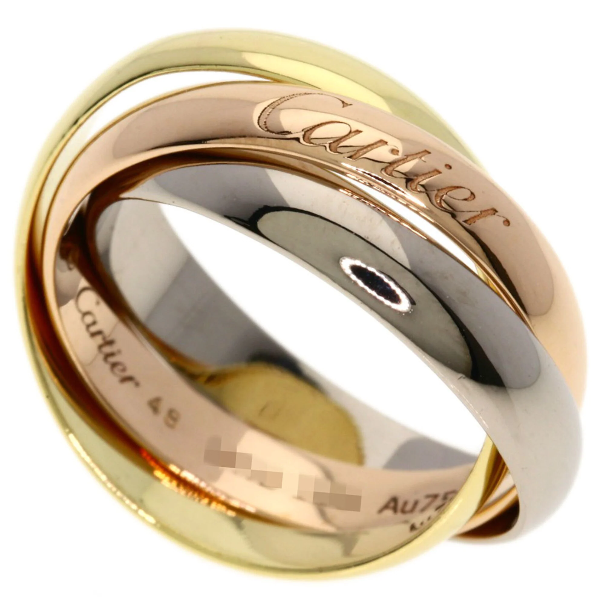 Vendome Louis Cartier Band Ring 18K Tricolor Gold