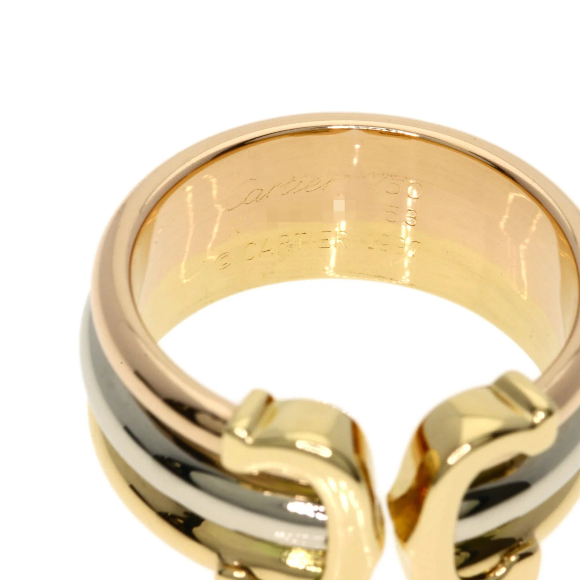 Vendome Louis Cartier Band Ring 18K Tricolor Gold - Image 5