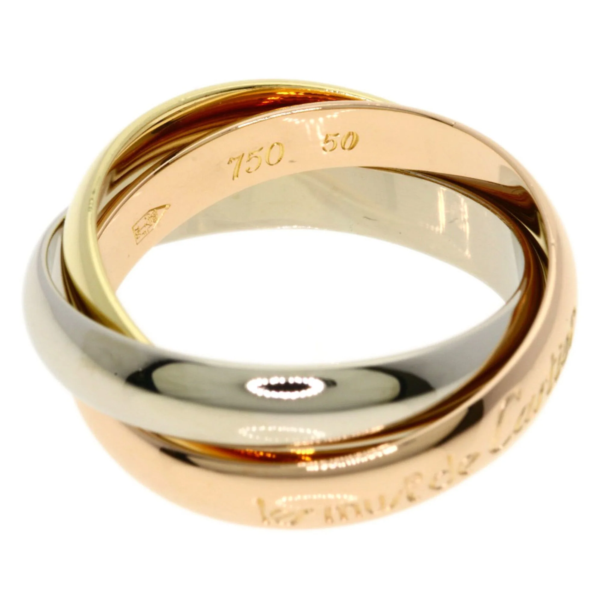 Vendome Louis Cartier Band Ring 18K Tricolor Gold - Image 3