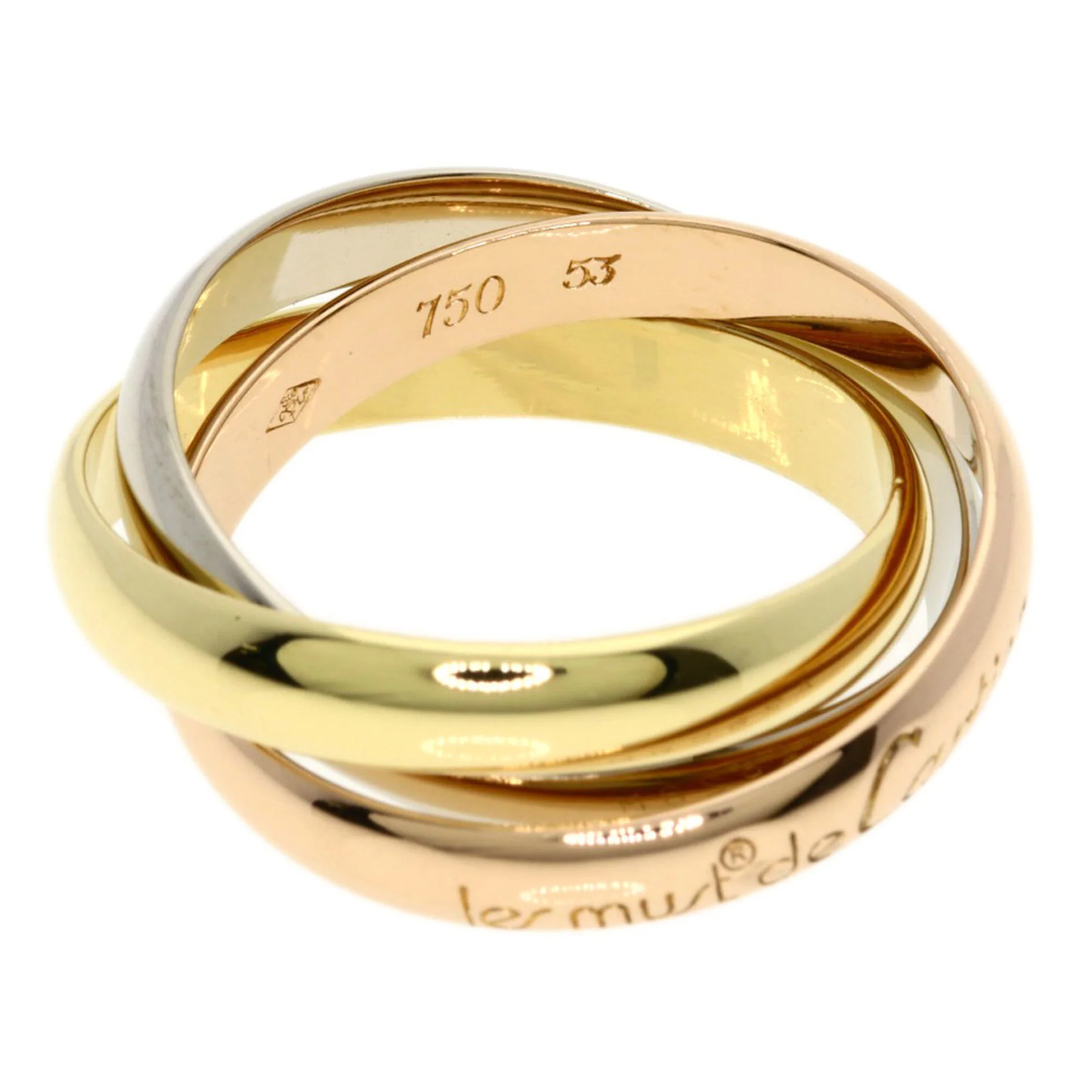 Vendome Louis Cartier Band Ring 18K Tricolor Gold - Image 3
