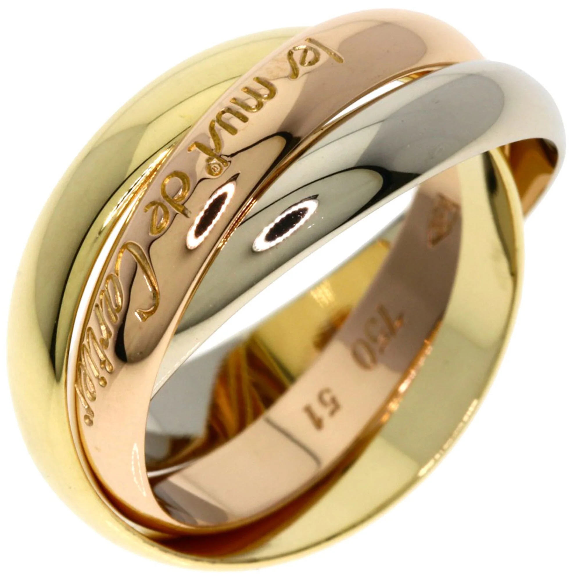 Vendome Louis Cartier Band Ring 18K Tricolor Gold - Image 2