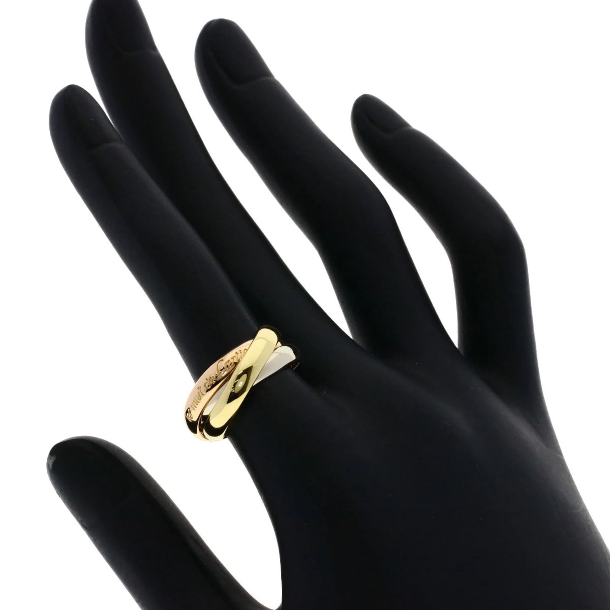Vendome Louis Cartier Band Ring 18K Tricolor Gold - Image 4