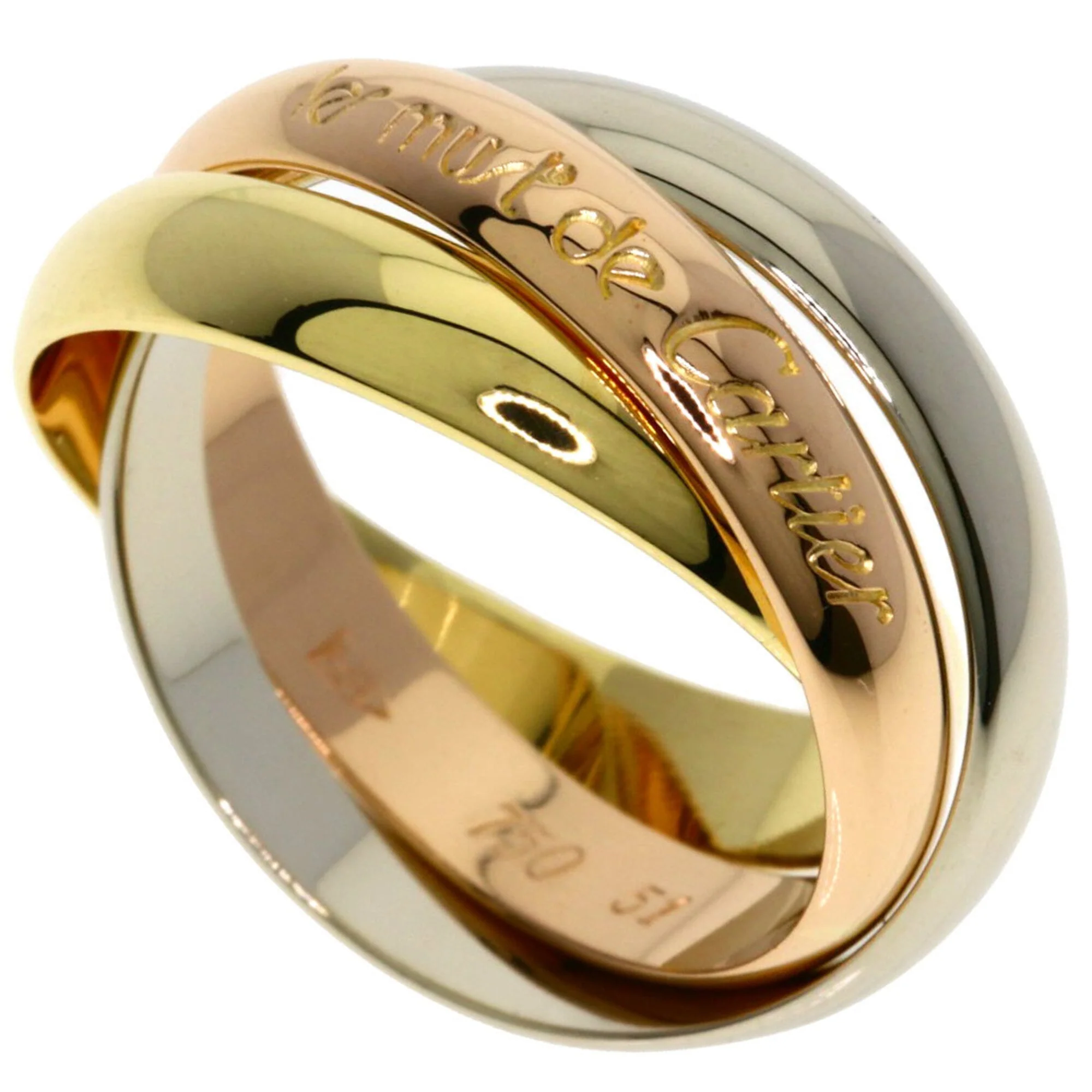 Vendome Louis Cartier Band Ring 18K Tricolor Gold