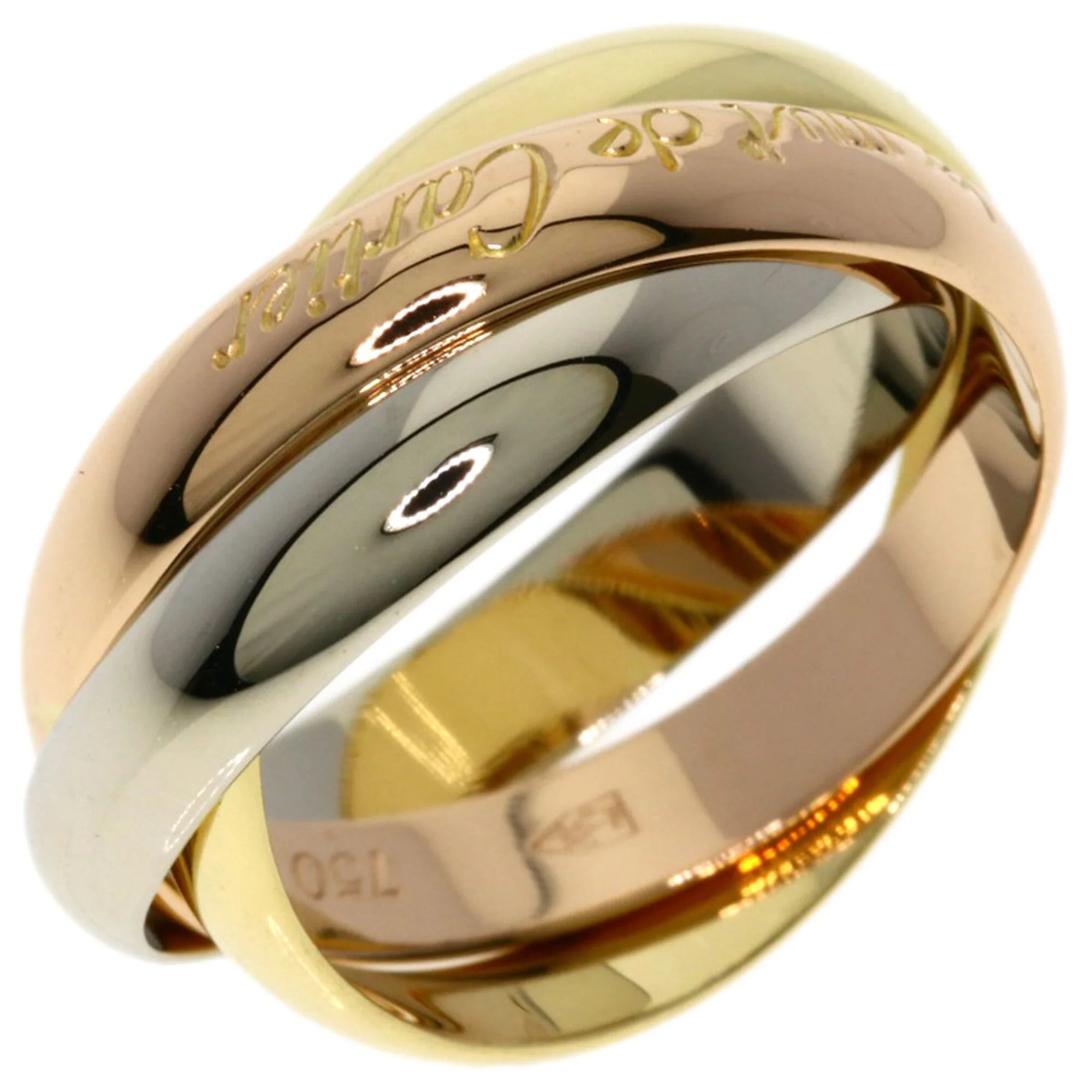 Vendome Louis Cartier Band Ring 18K Tricolor Gold - Image 2
