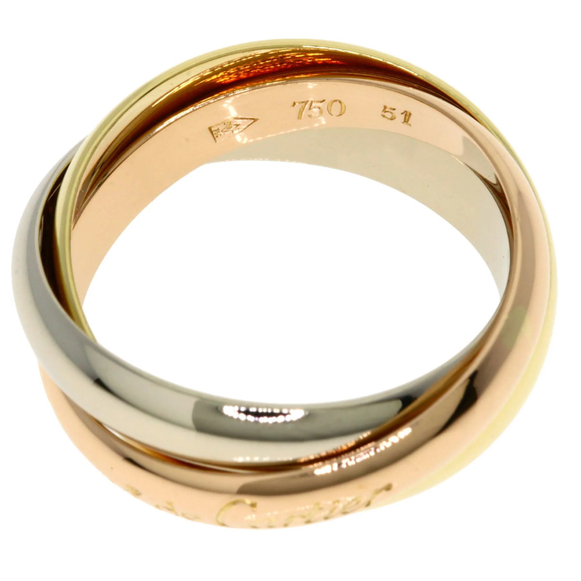 Vendome Louis Cartier Band Ring 18K Tricolor Gold - Image 3