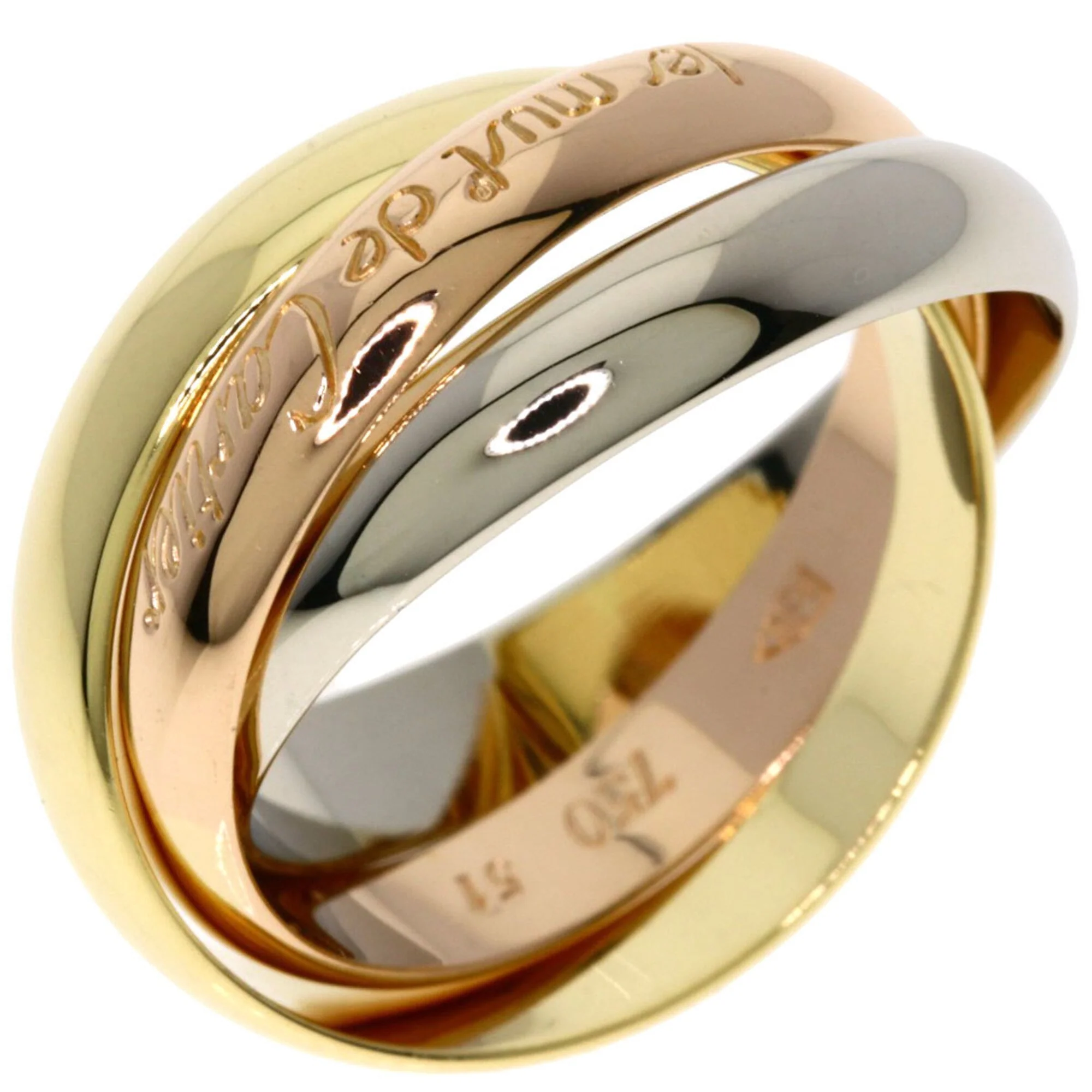 Vendome Louis Cartier Band Ring 18K Tricolor Gold - Image 2