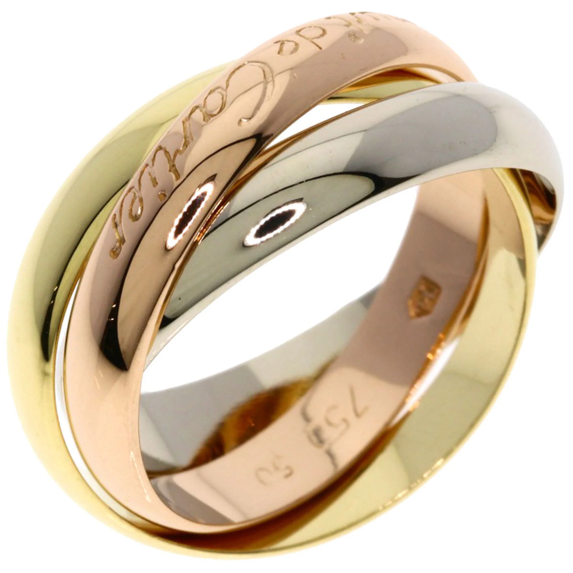 Vendome Louis Cartier Band Ring 18K Tricolor Gold - Image 2