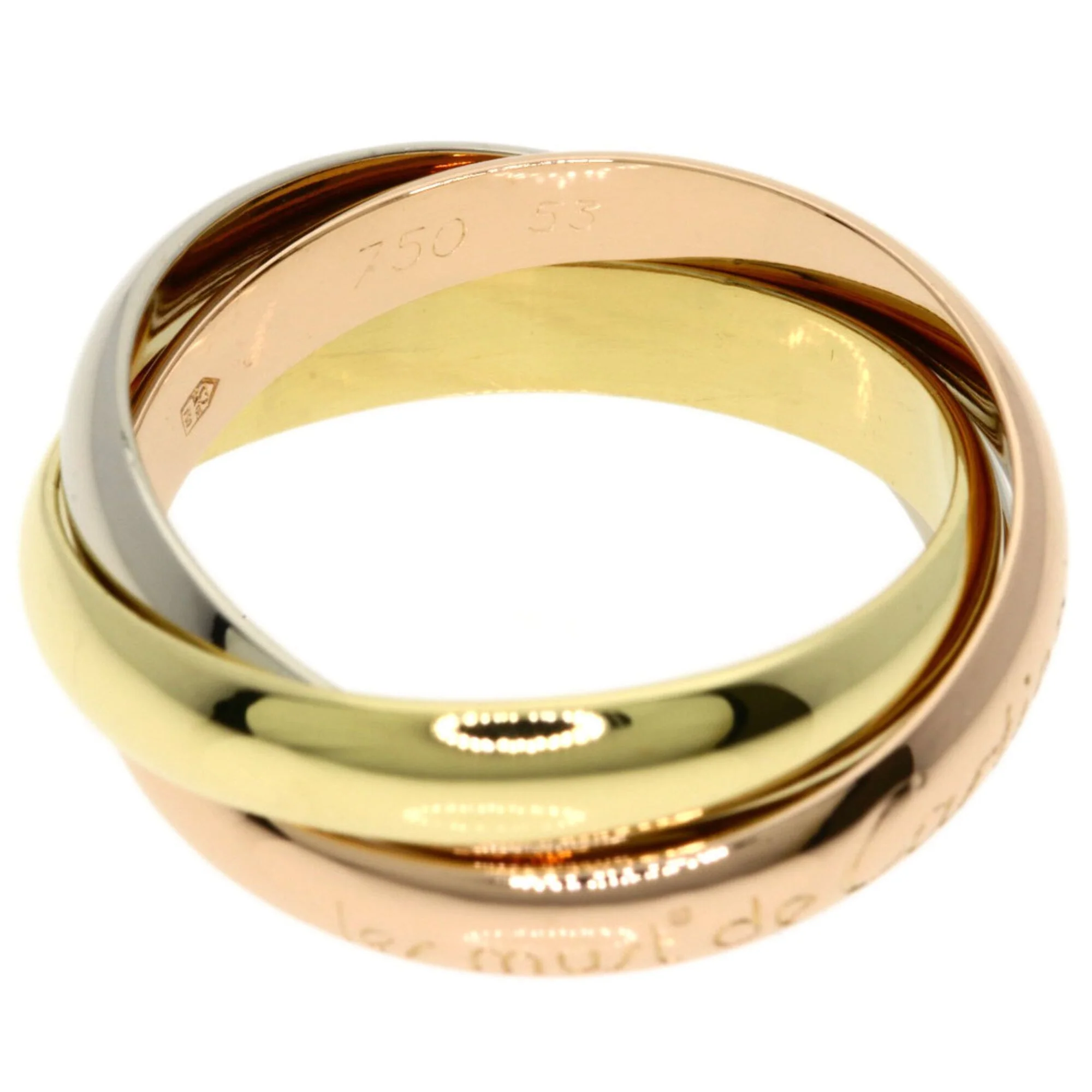 Vendome Louis Cartier Band Ring 18K Tricolor Gold - Image 3