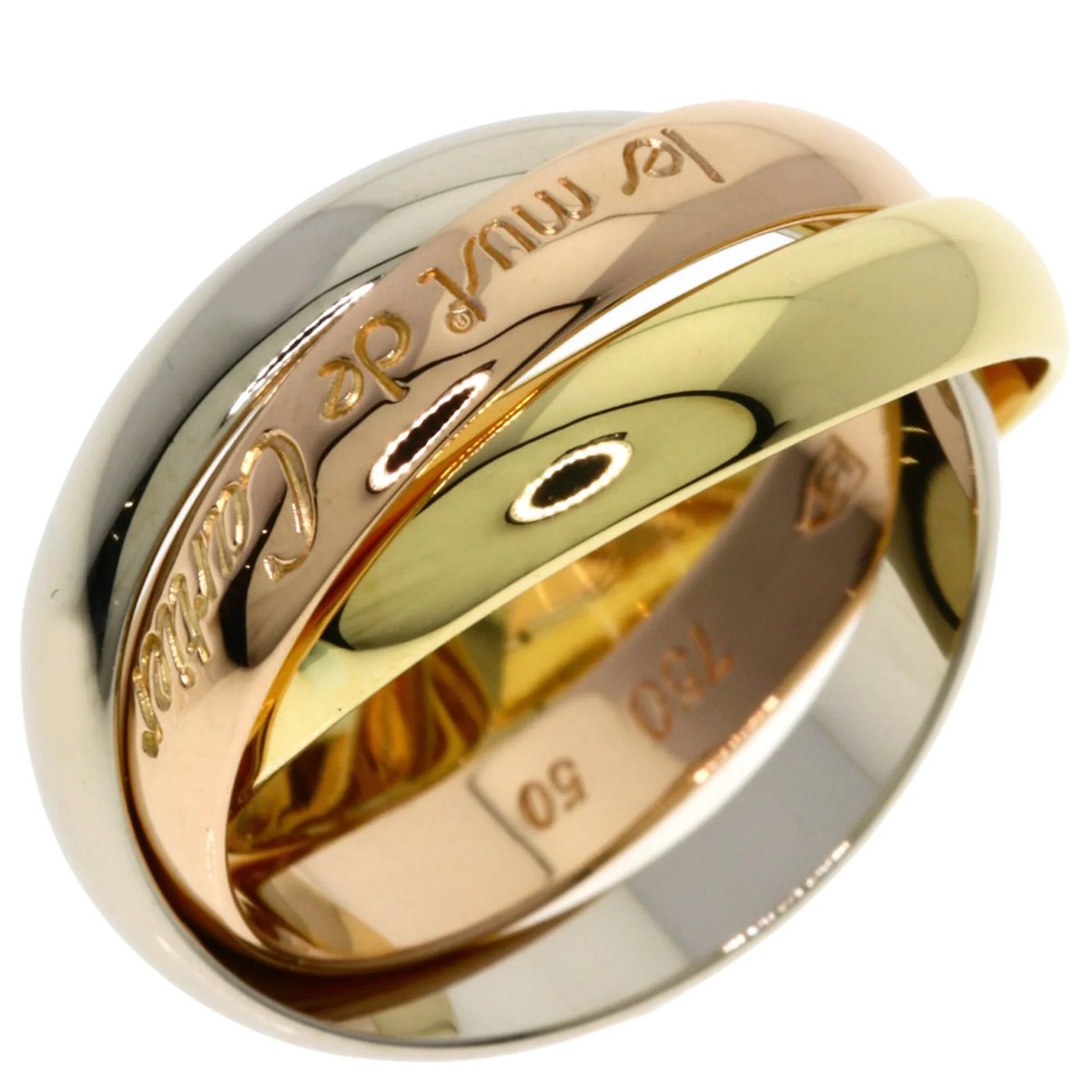 Vendome Louis Cartier Band Ring 18K Tricolor Gold - Image 2