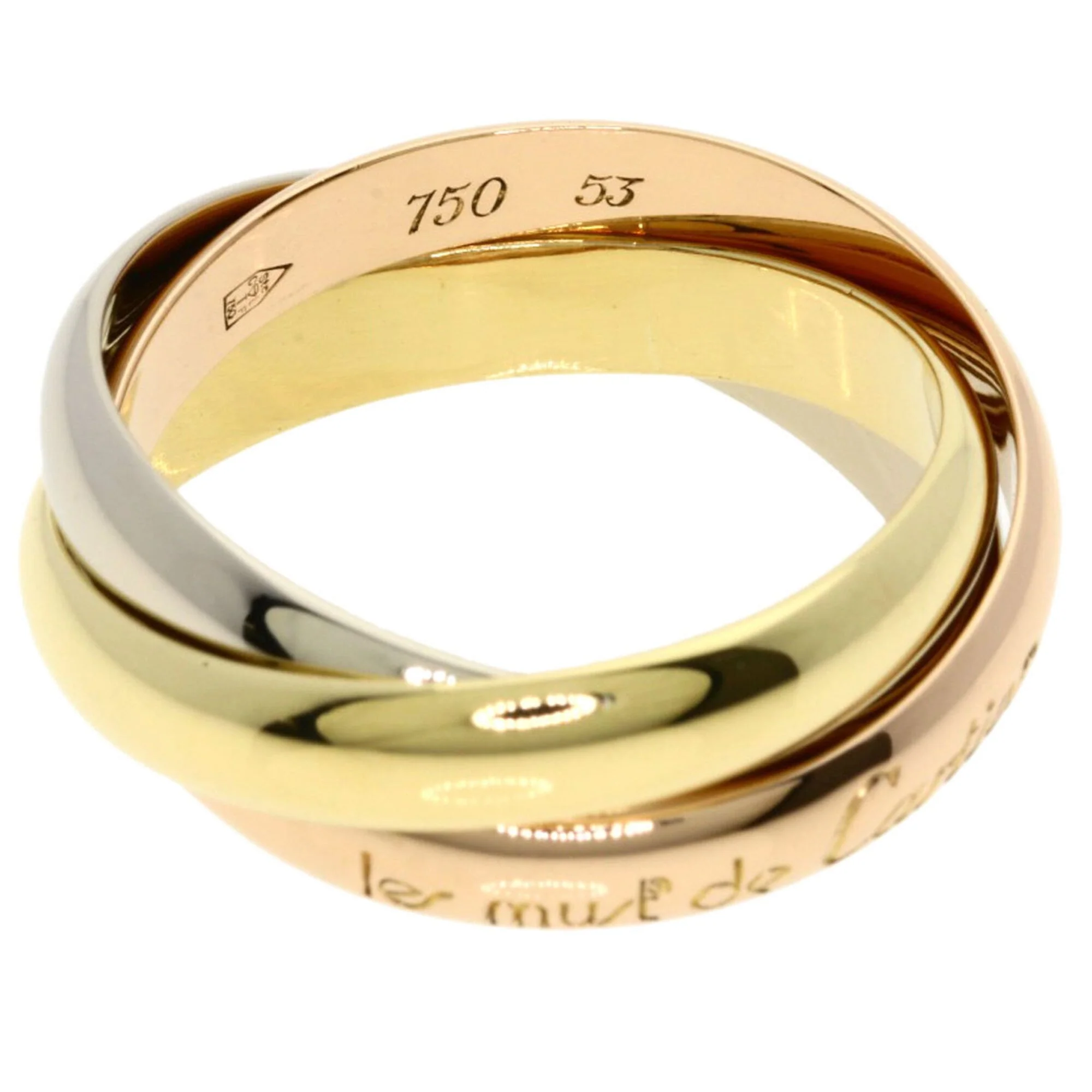 Vendome Louis Cartier Band Ring 18K Tricolor Gold - Image 3