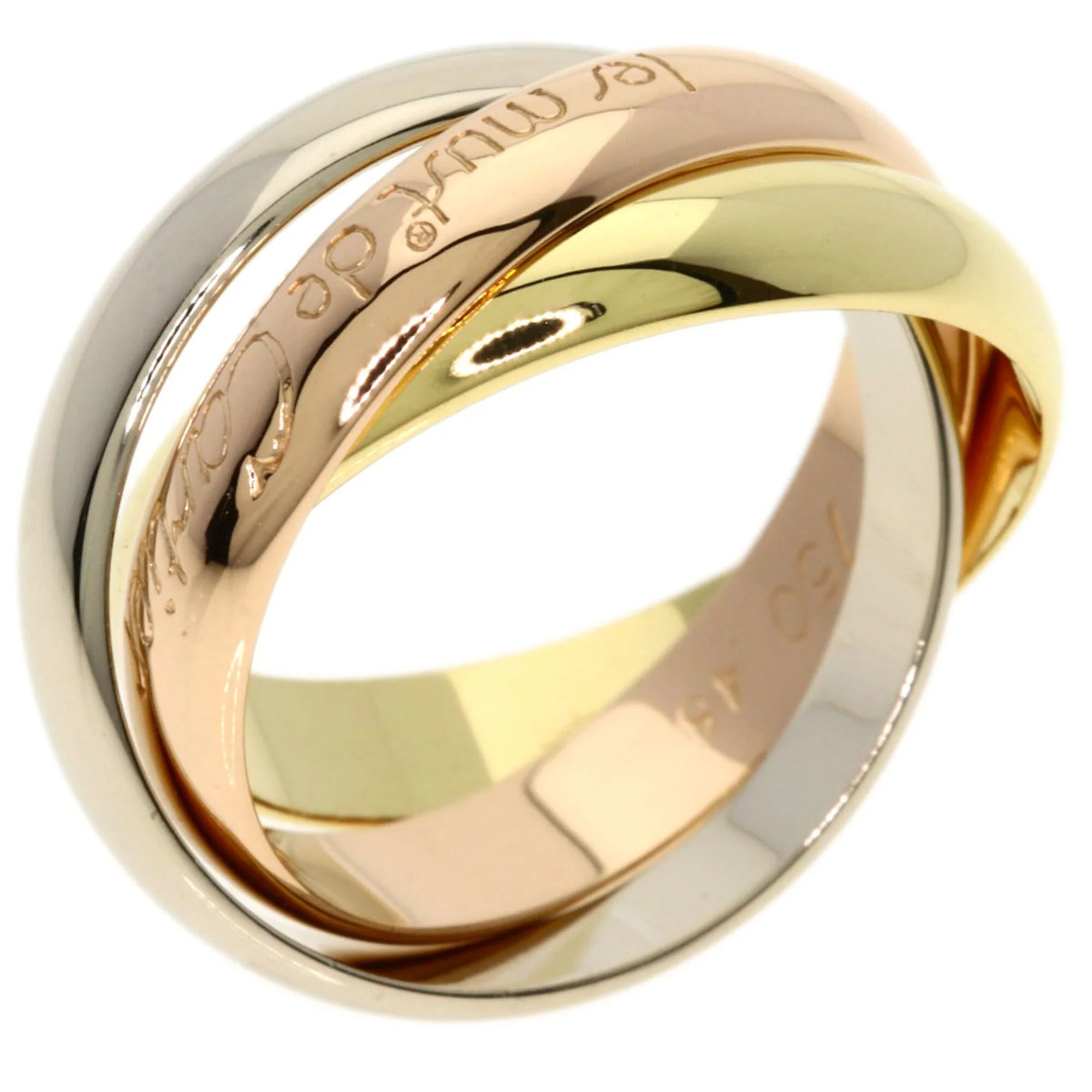Vendome Louis Cartier Band Ring 18K Tricolor Gold - Image 2