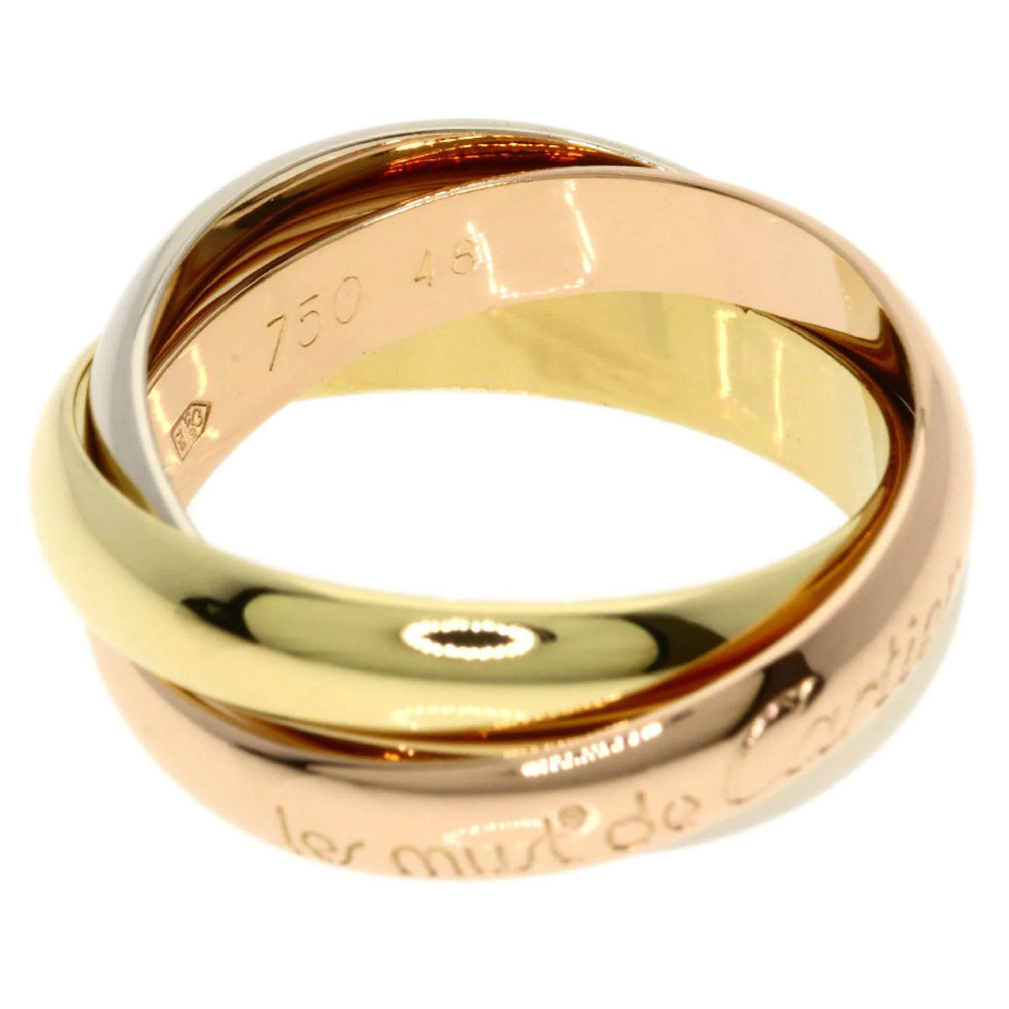 Vendome Louis Cartier Band Ring 18K Tricolor Gold - Image 3