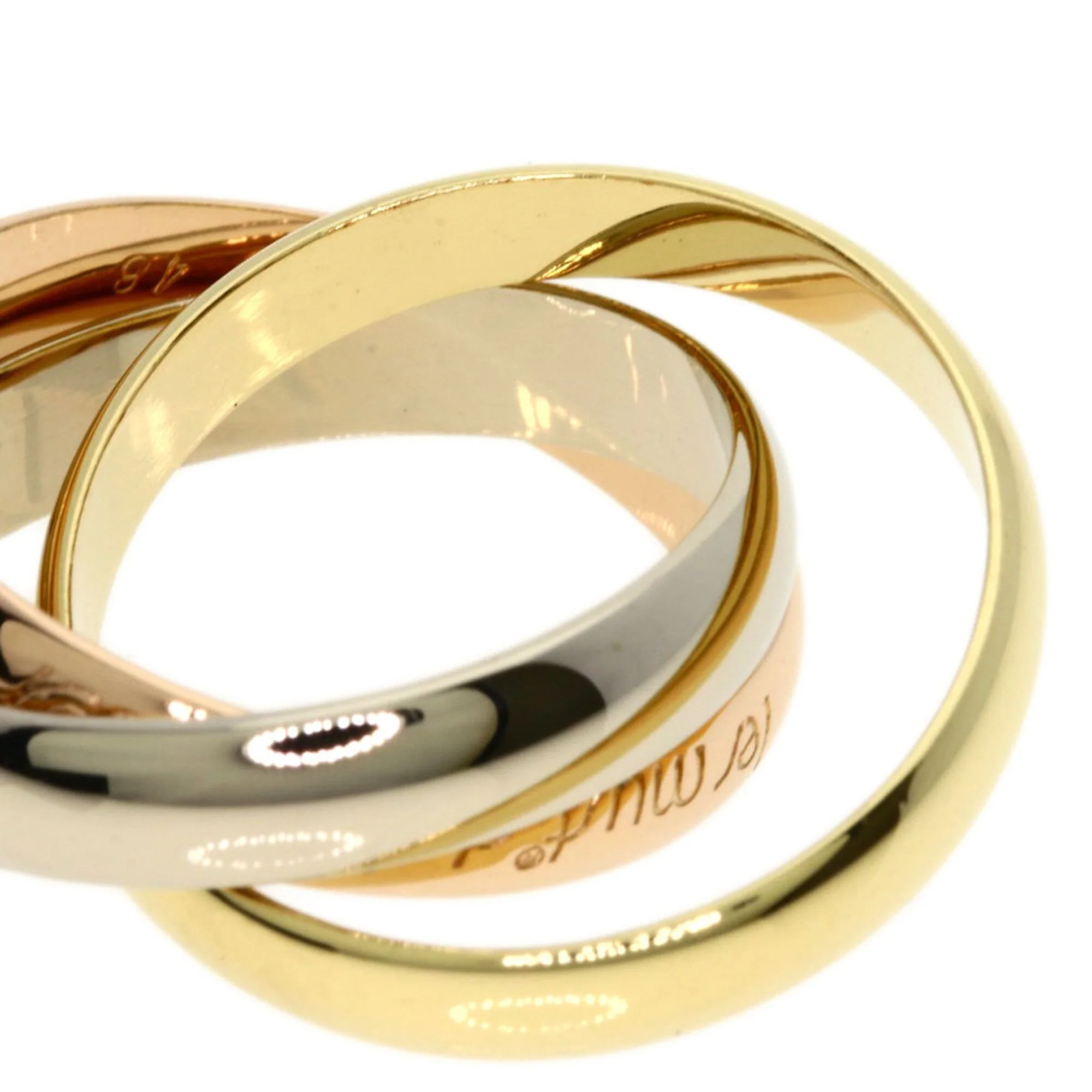 Vendome Louis Cartier Band Ring 18K Tricolor Gold - Image 7