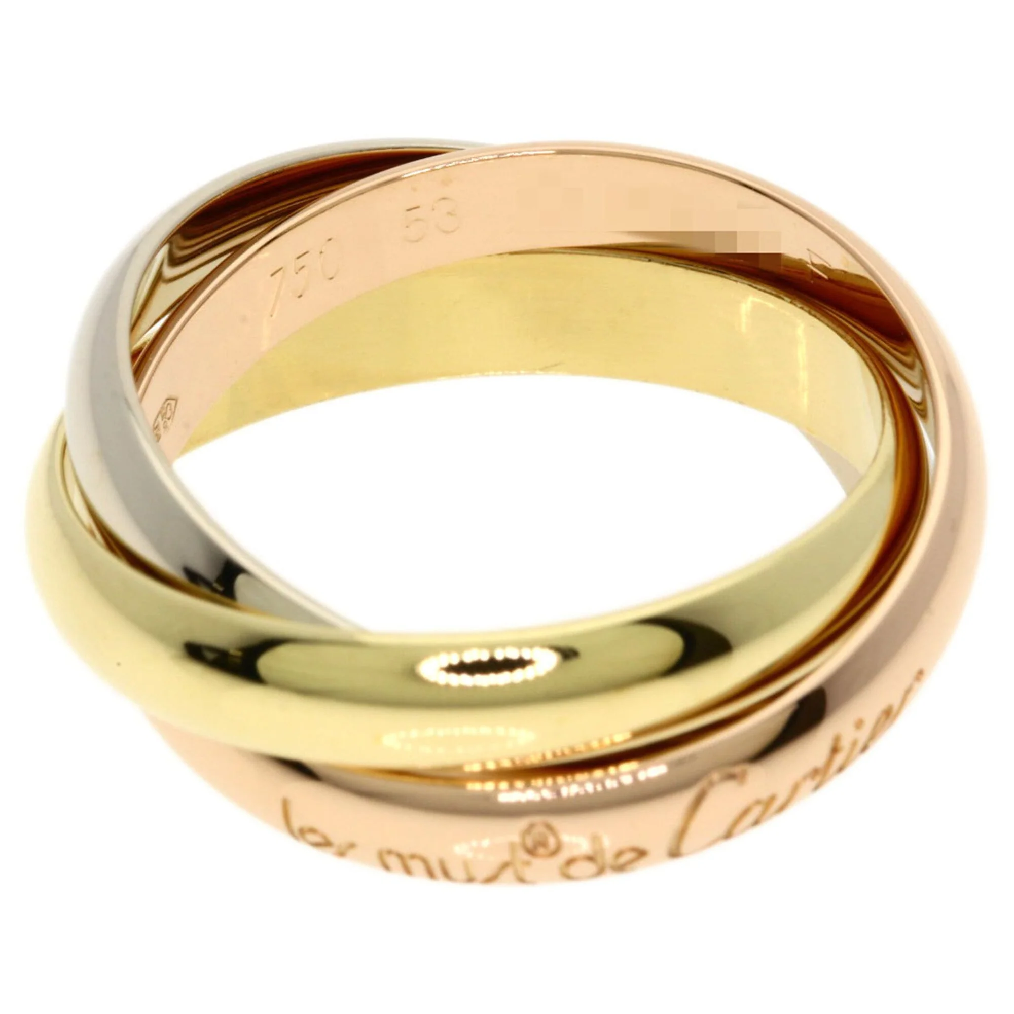 Vendome Louis Cartier Band Ring 18K Tricolor Gold - Image 3