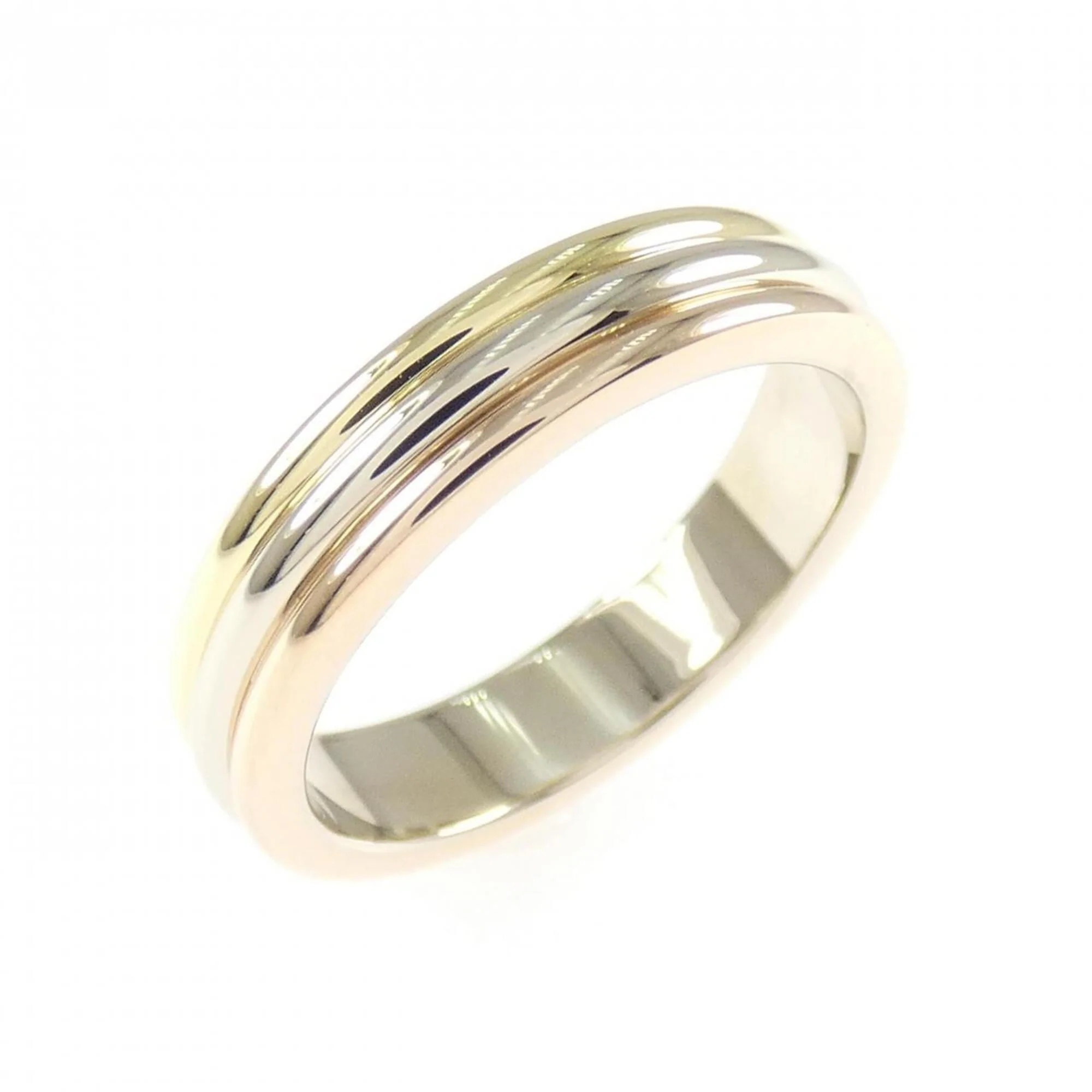 Vendome Louis Cartier Band Ring 18K Tricolor Gold