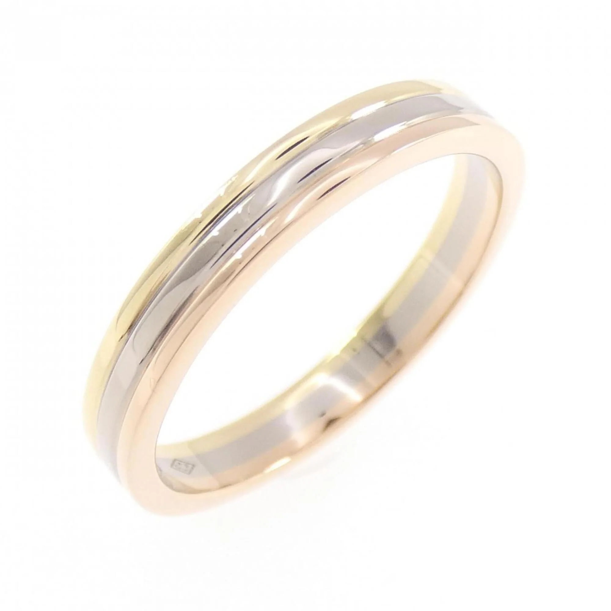 Vendome Louis Cartier Band Ring 18K Tricolor Gold