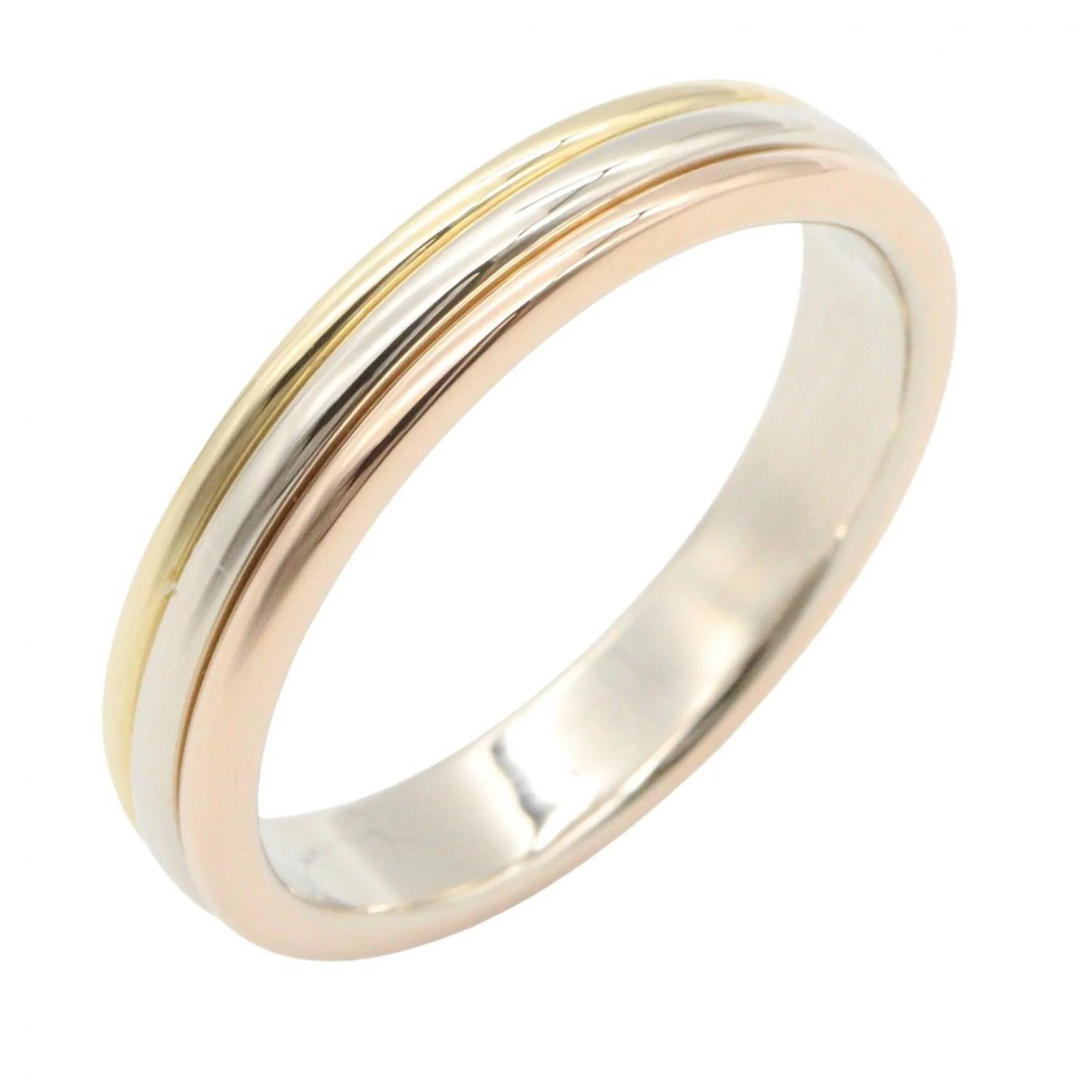 Vendome Louis Cartier Band Ring 18K Tricolor Gold