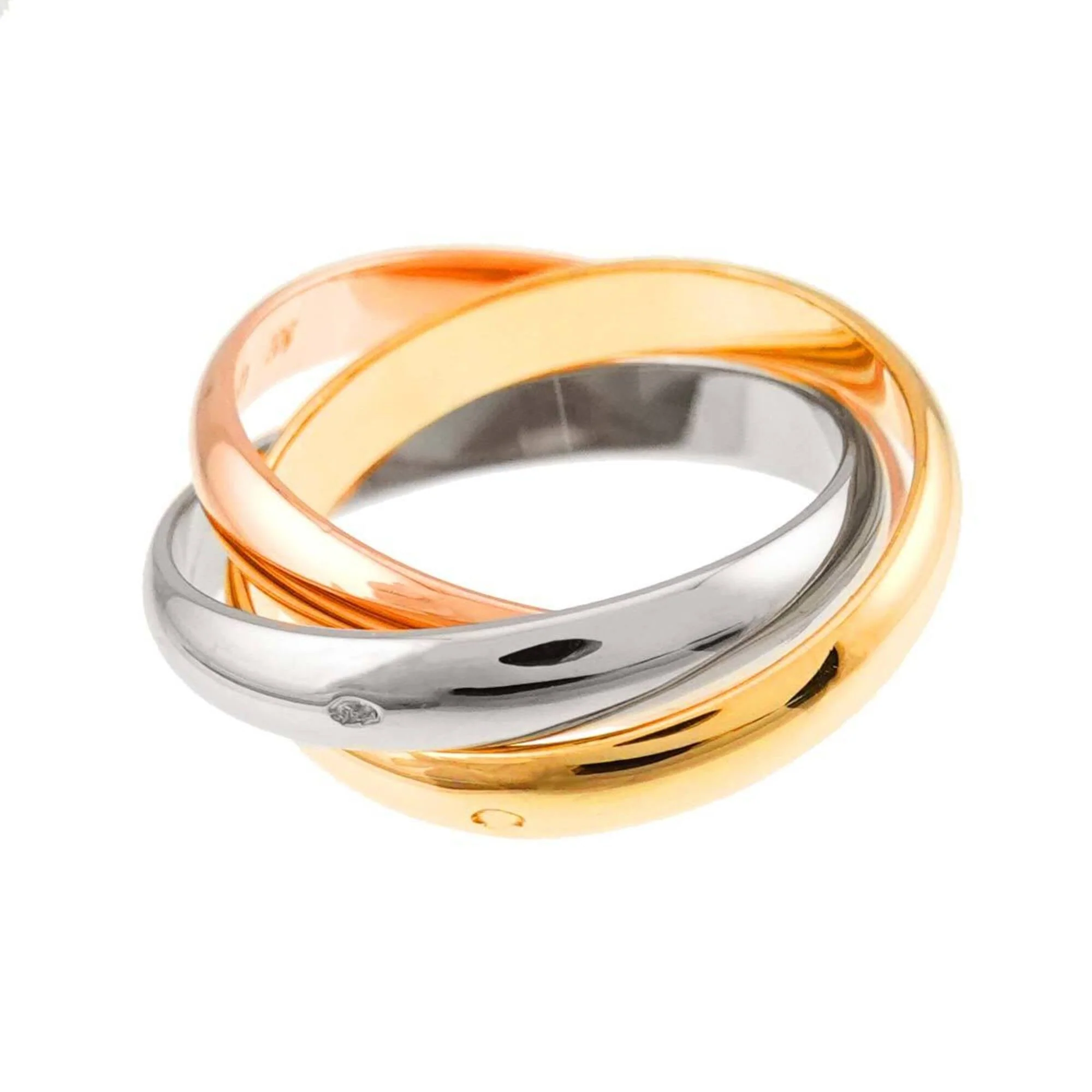 Vendome Louis Cartier Band Ring 18K Tricolor Gold - Image 5