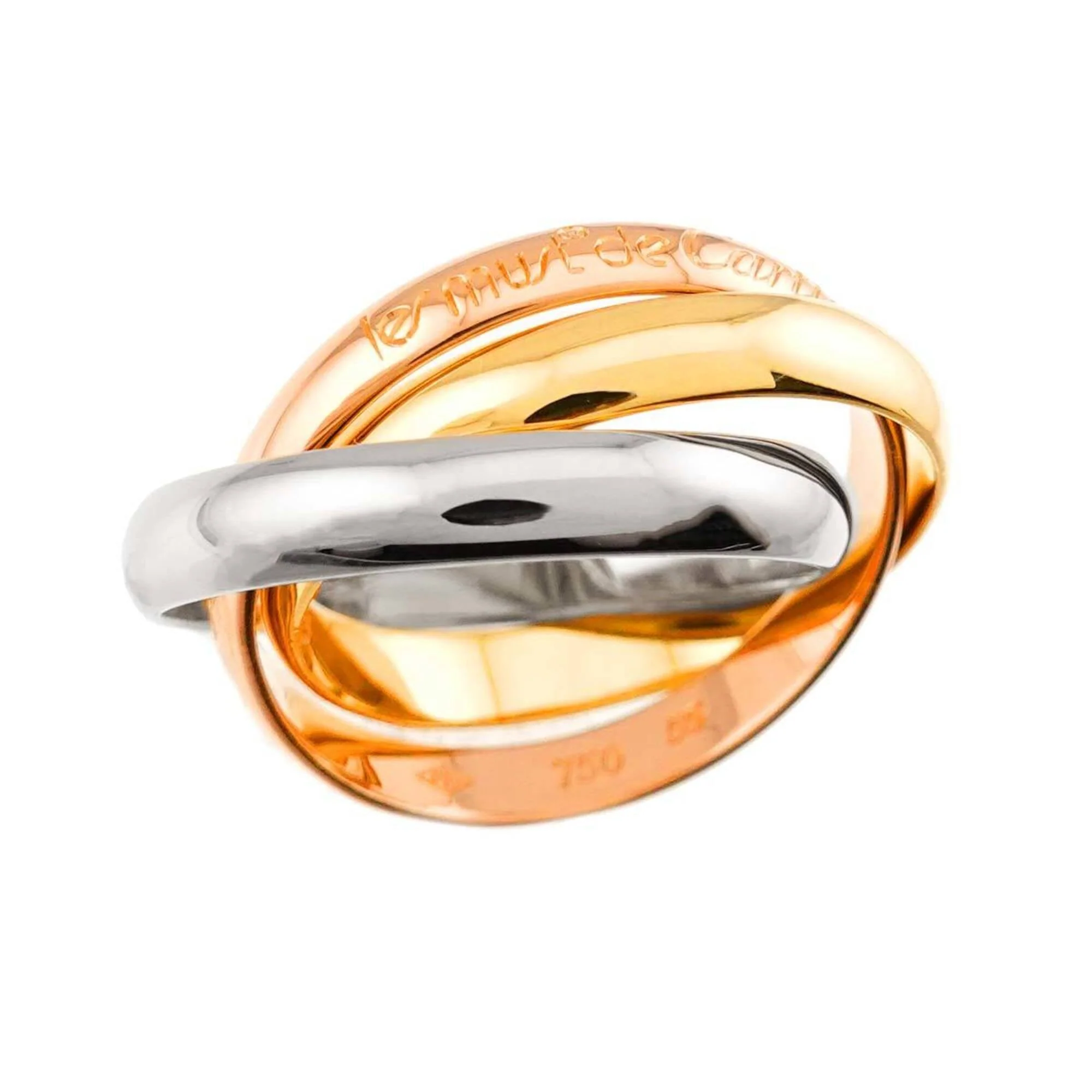 Vendome Louis Cartier Band Ring 18K Tricolor Gold - Image 6