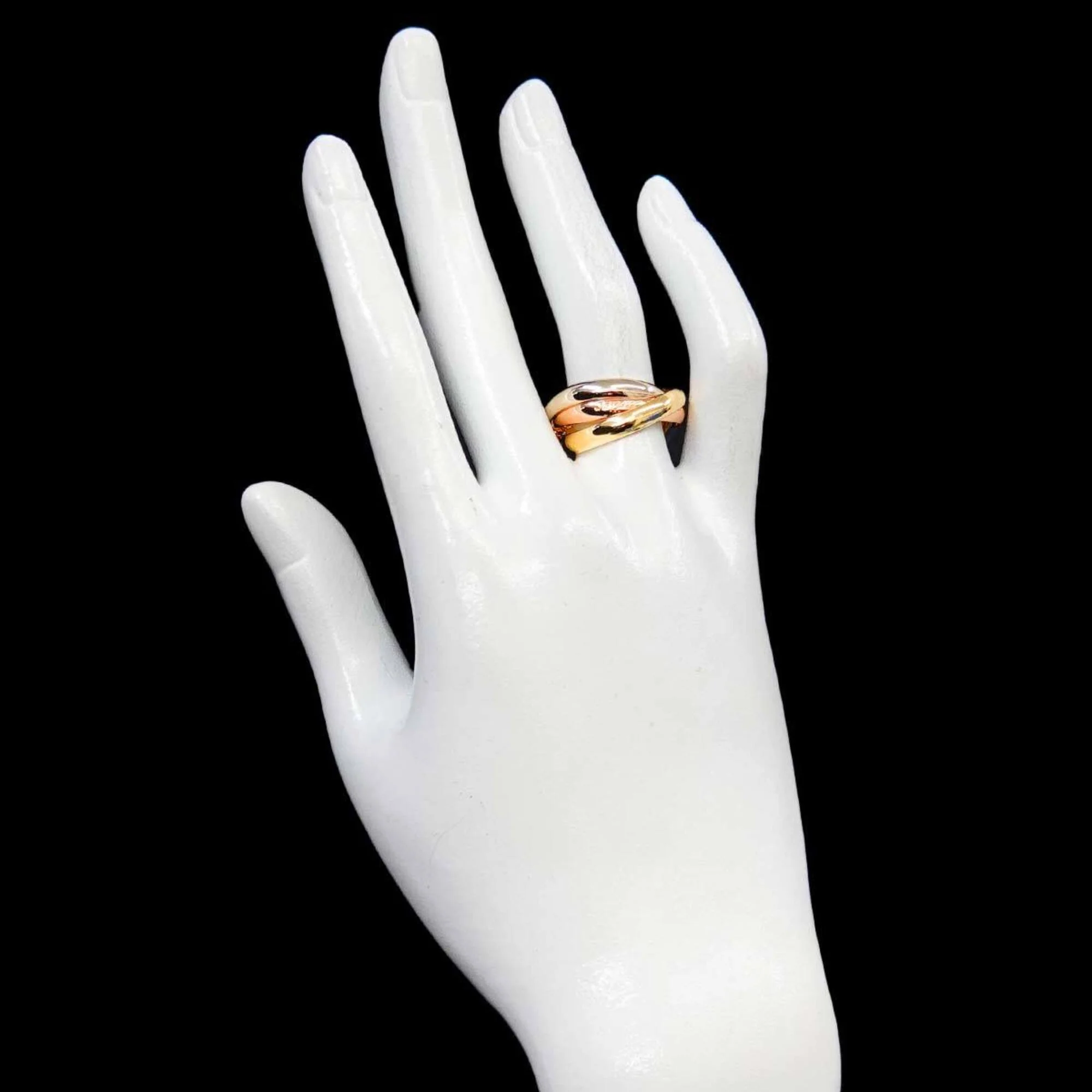 Vendome Louis Cartier Band Ring 18K Tricolor Gold - Image 8