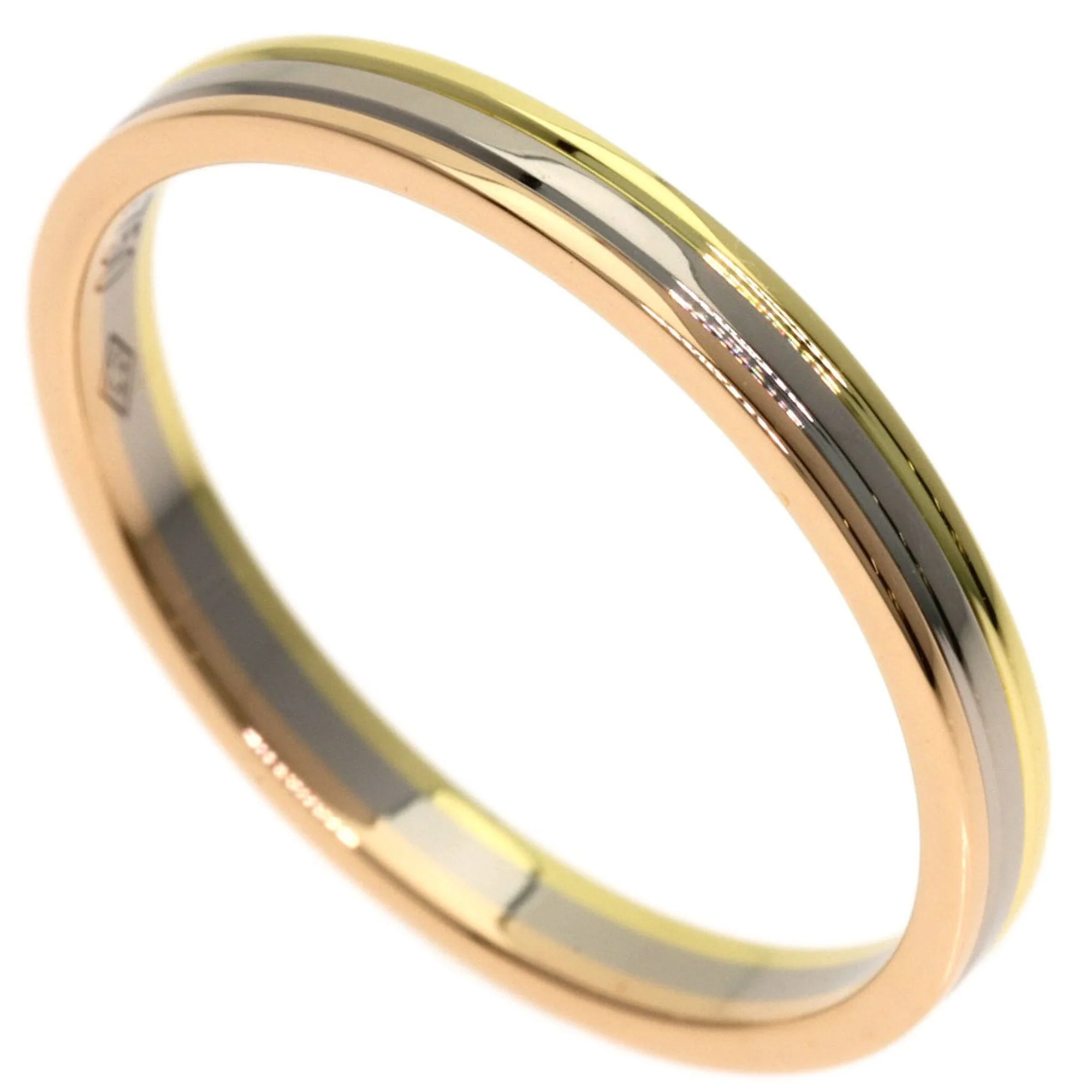 Vendome Louis Cartier Band Ring 18K Tricolor Gold