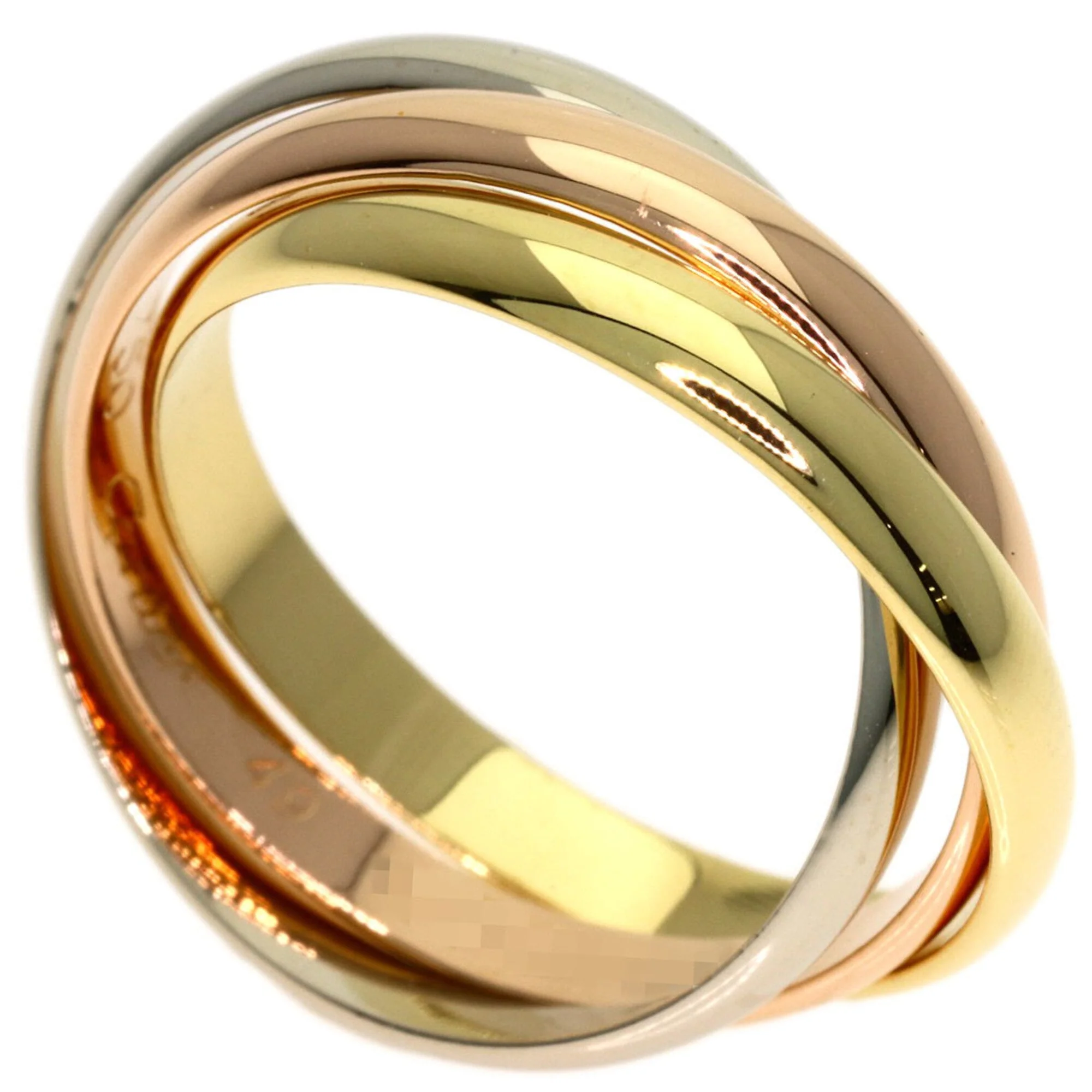 Vendome Louis Cartier Band Ring 18K Tricolor Gold