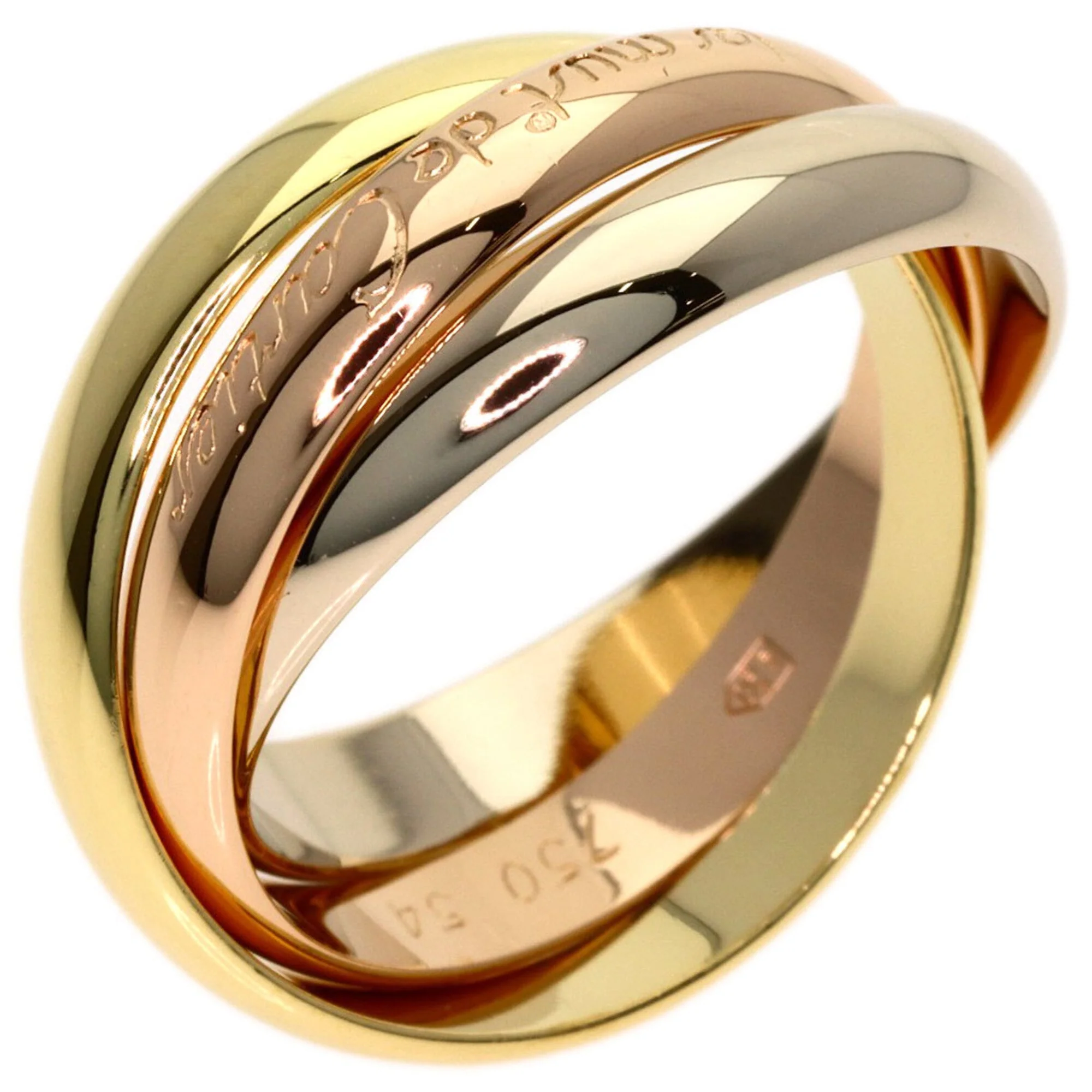 Vendome Louis Cartier Band Ring 18K Tricolor Gold - Image 2
