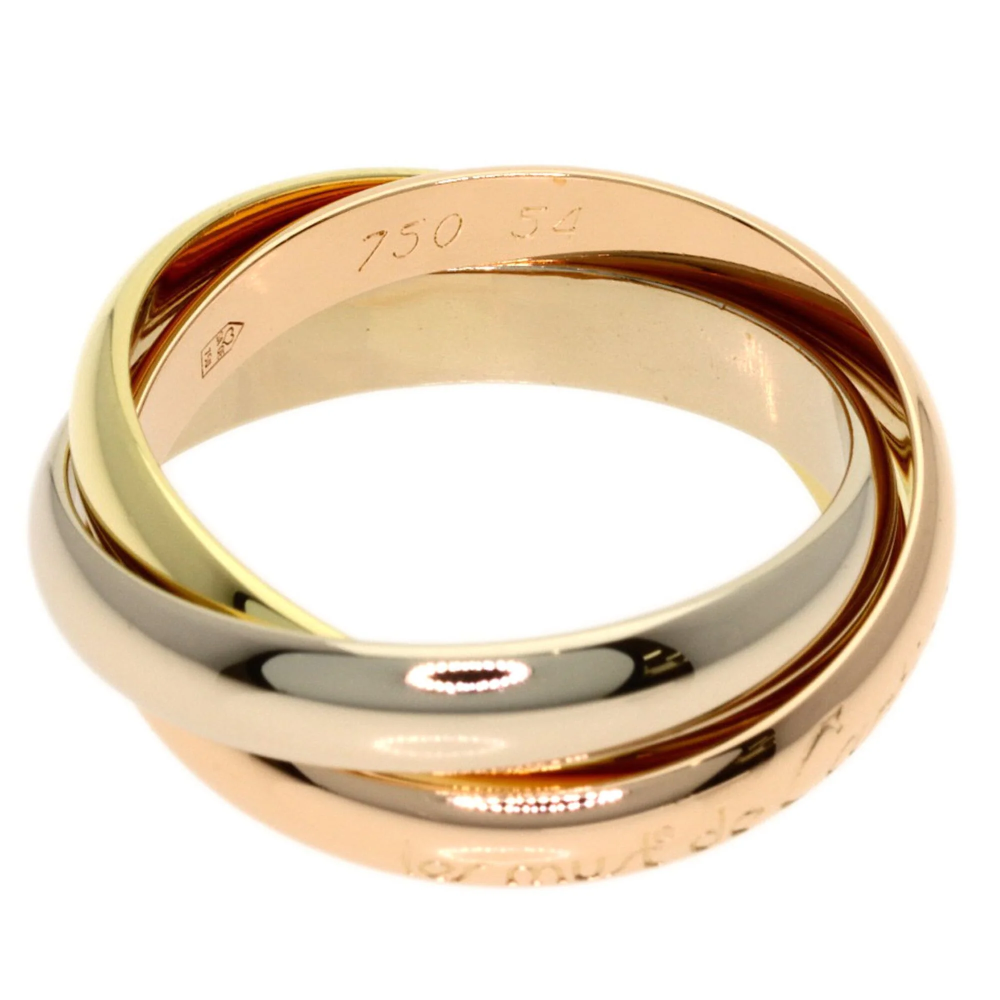 Vendome Louis Cartier Band Ring 18K Tricolor Gold - Image 3