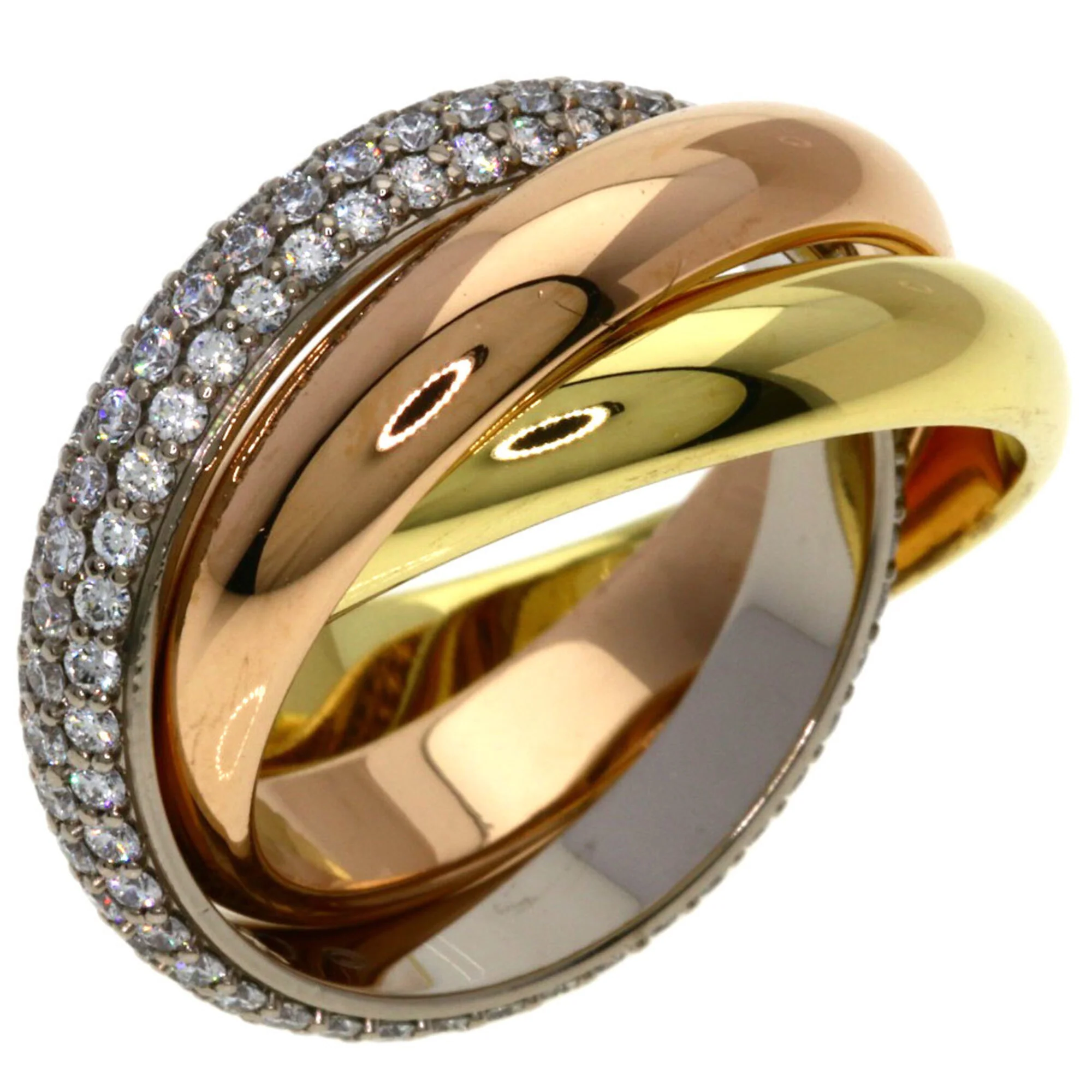 Vendome Louis Cartier Band Ring 18K Tricolor Gold - Image 2