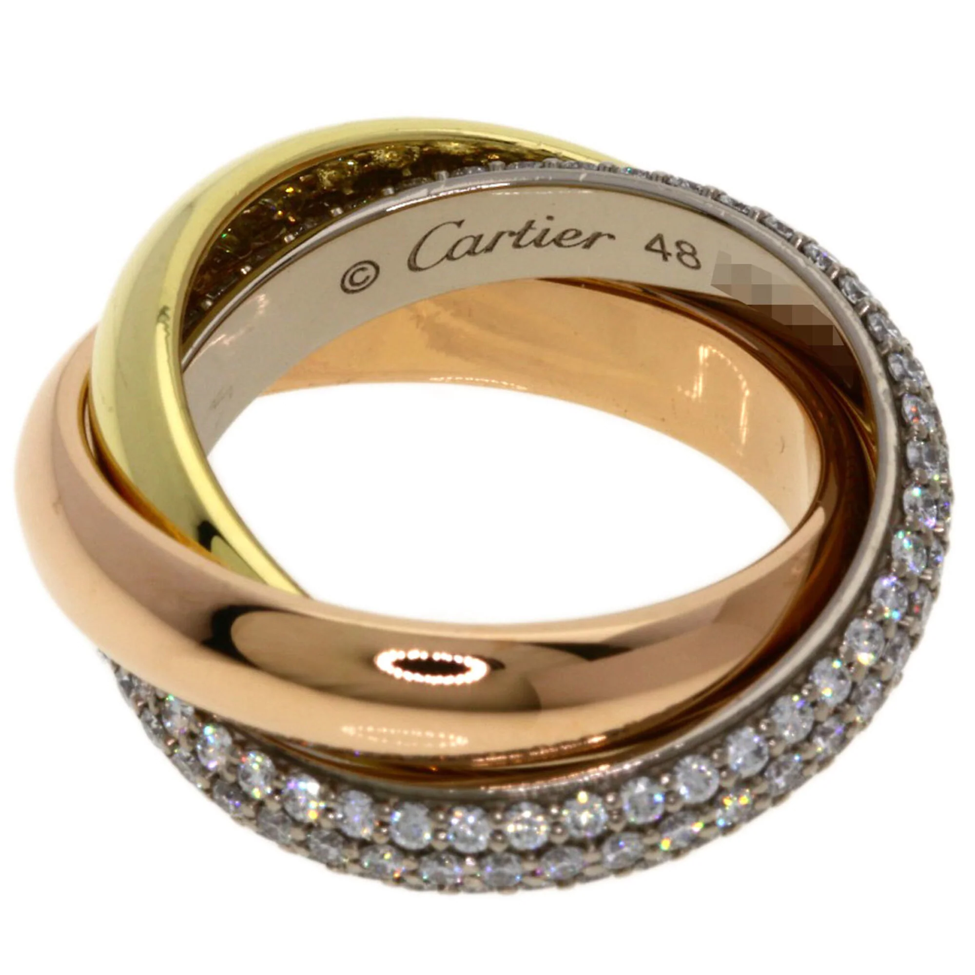 Vendome Louis Cartier Band Ring 18K Tricolor Gold - Image 3