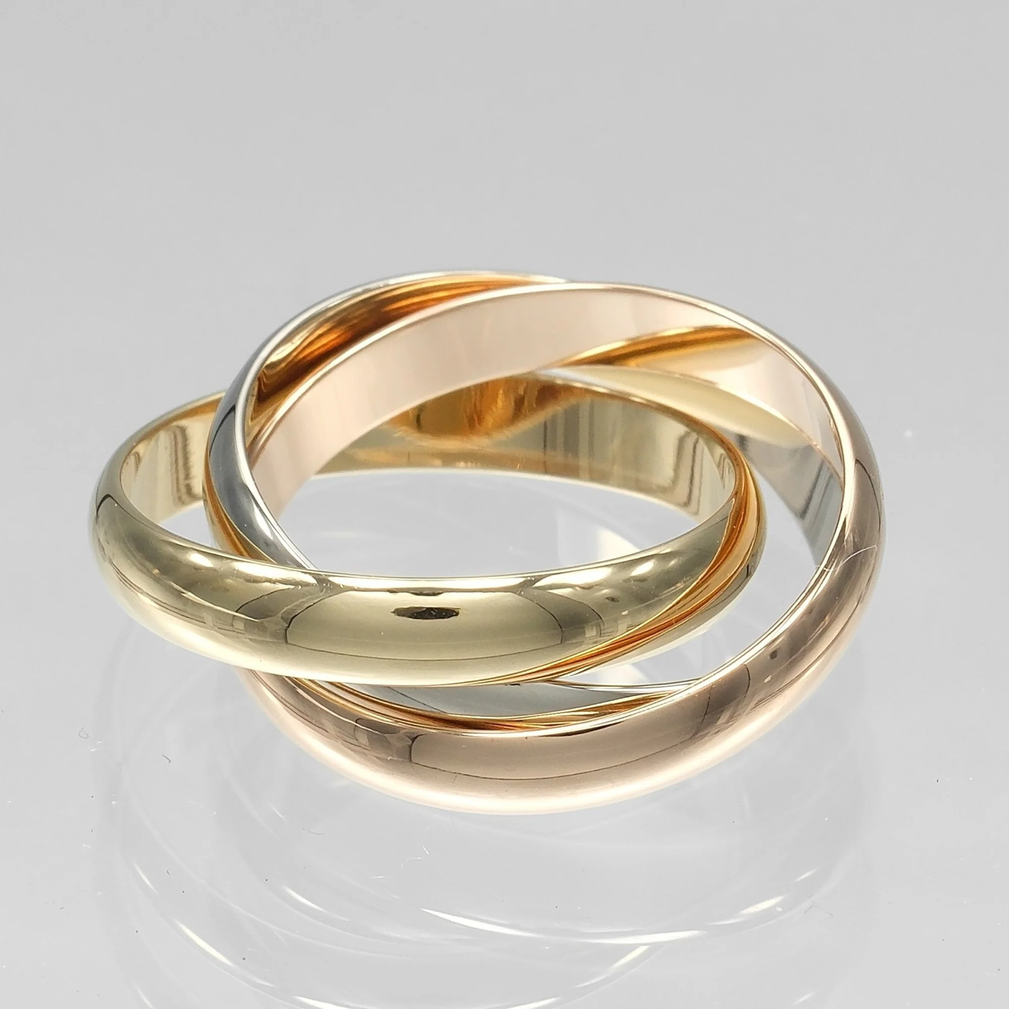 Vendome Louis Cartier Band Ring 18K Tricolor Gold - Image 3