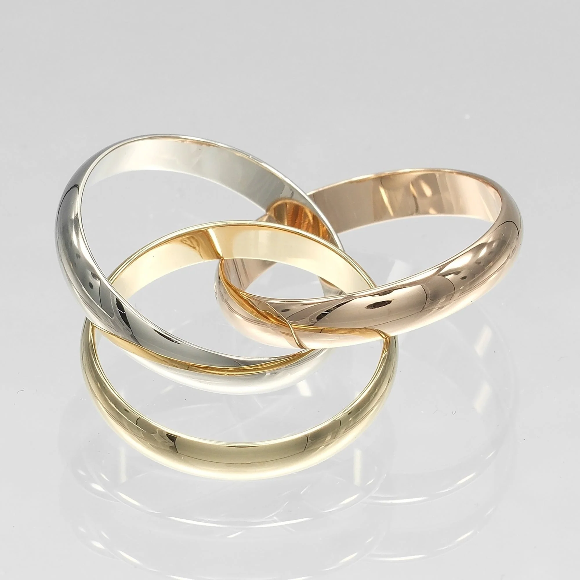 Vendome Louis Cartier Band Ring 18K Tricolor Gold - Image 6