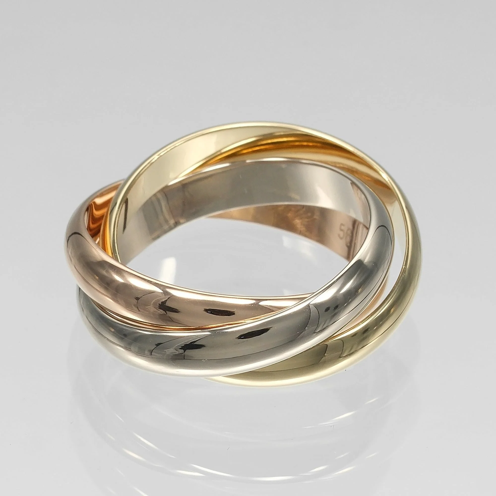 Vendome Louis Cartier Band Ring 18K Tricolor Gold - Image 3