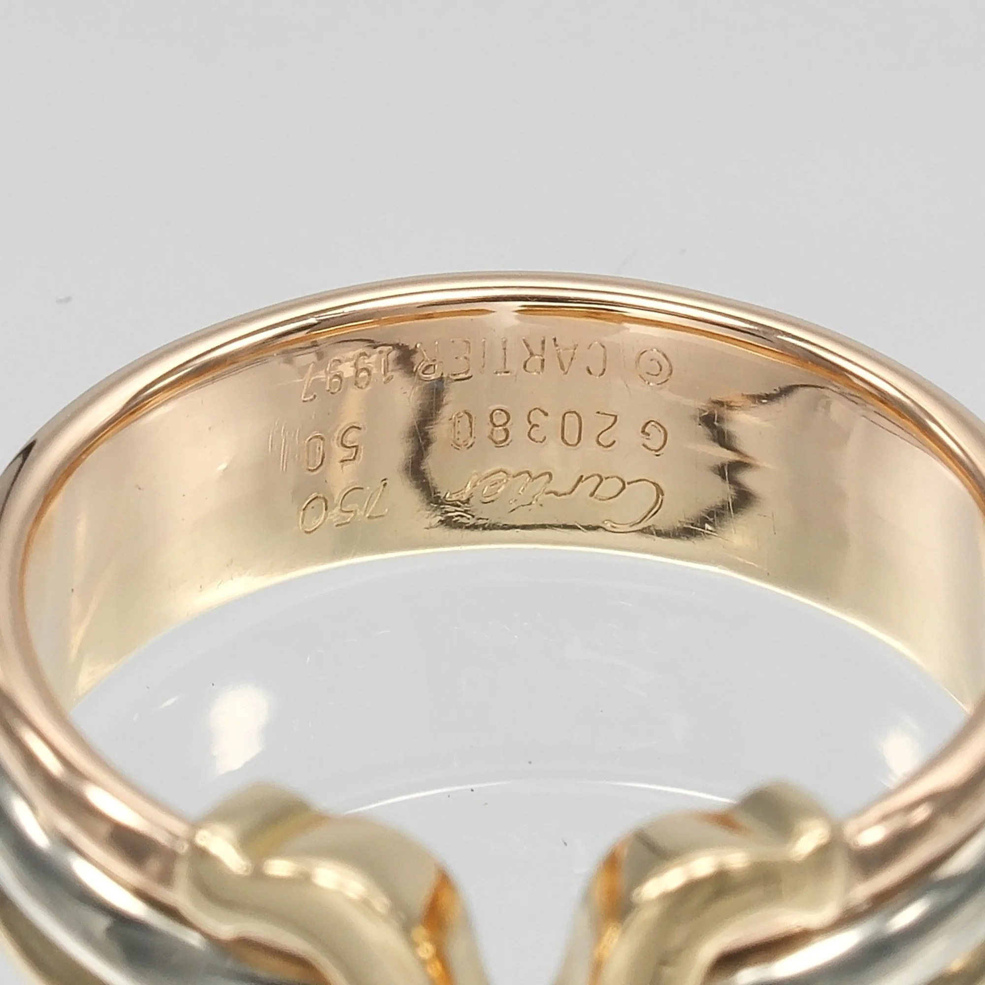 Vendome Louis Cartier Band Ring 18K Tricolor Gold - Image 4