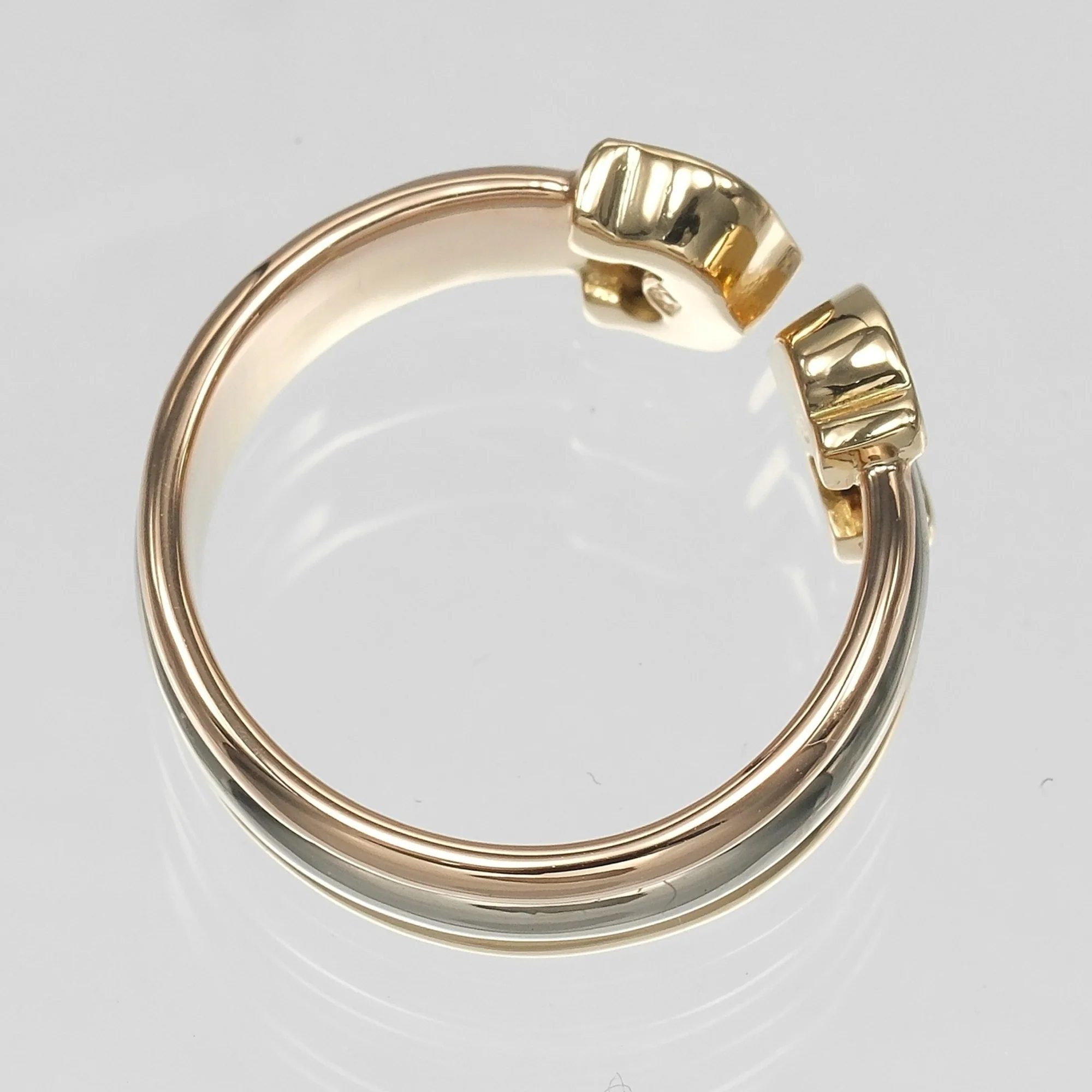 Vendome Louis Cartier Band Ring 18K Tricolor Gold - Image 9