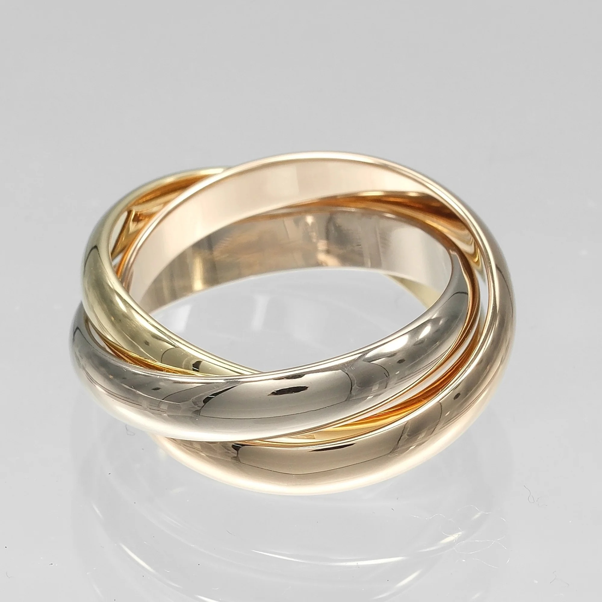 Vendome Louis Cartier Band Ring 18K Tricolor Gold - Image 3