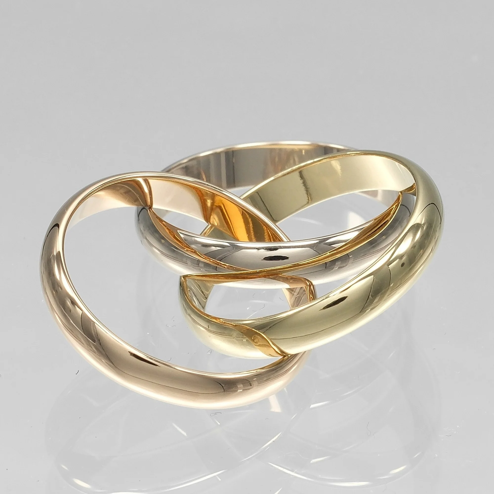 Vendome Louis Cartier Band Ring 18K Tricolor Gold - Image 6