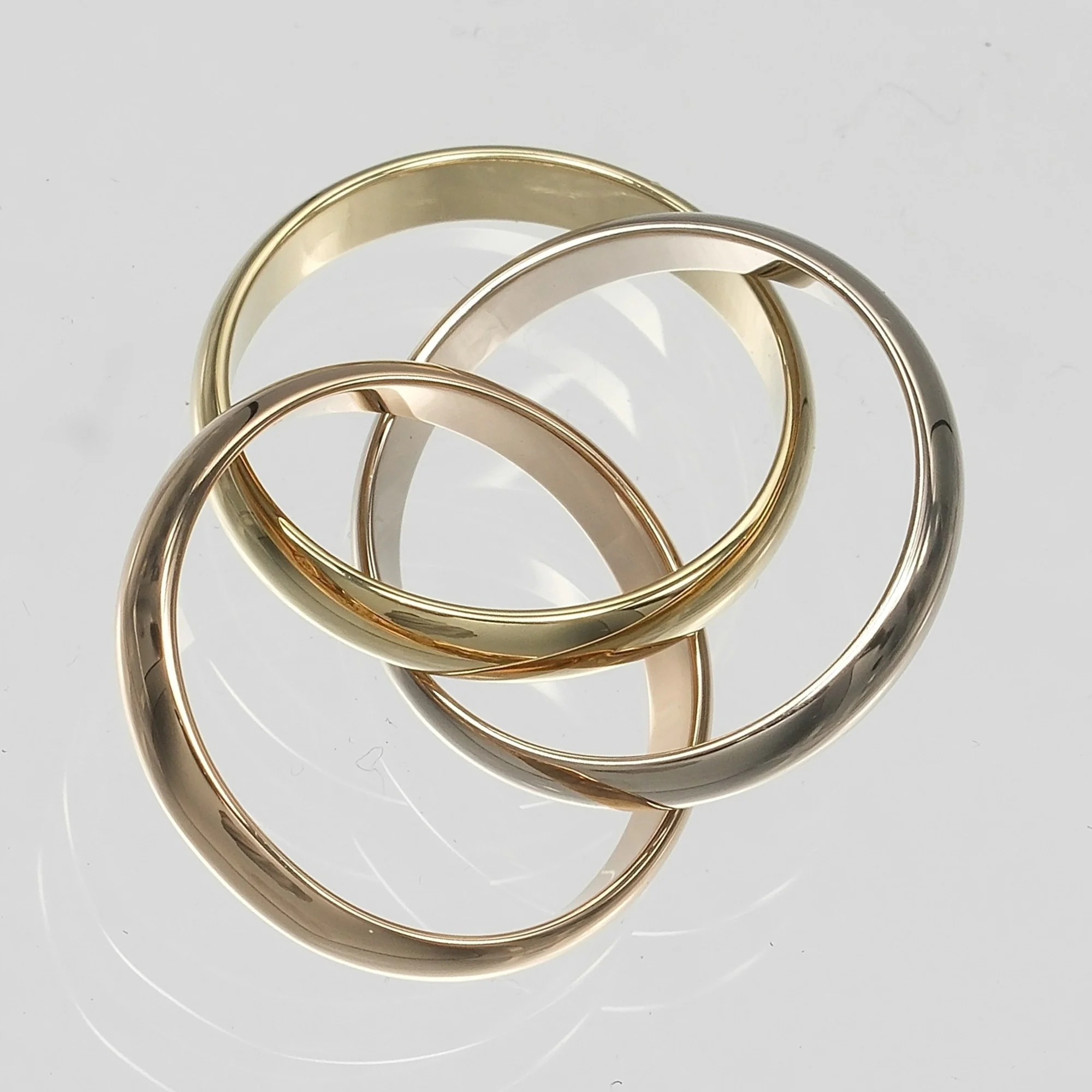 Vendome Louis Cartier Band Ring 18K Tricolor Gold - Image 8